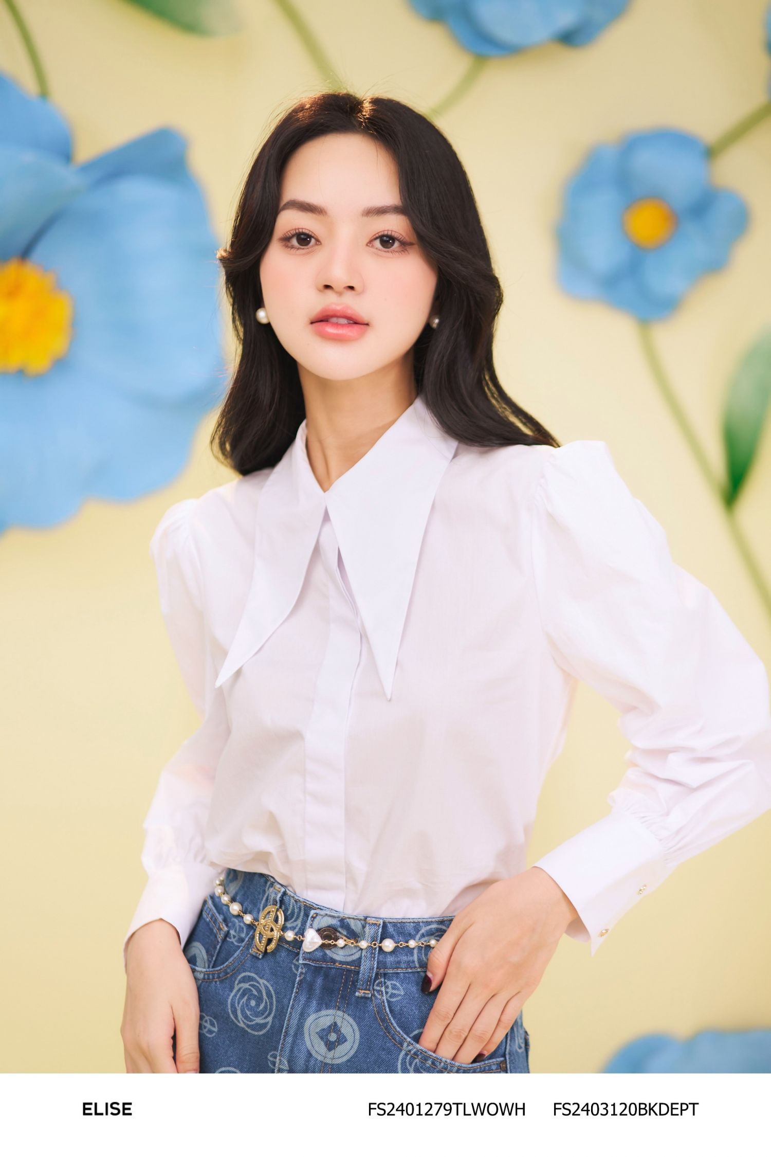 JUPE JEANS HỌA TIẾT LOGO