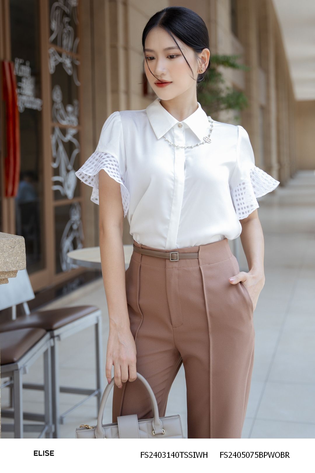 SM LỤA TRẮNG TAY VOAN TRẮNG KẺ