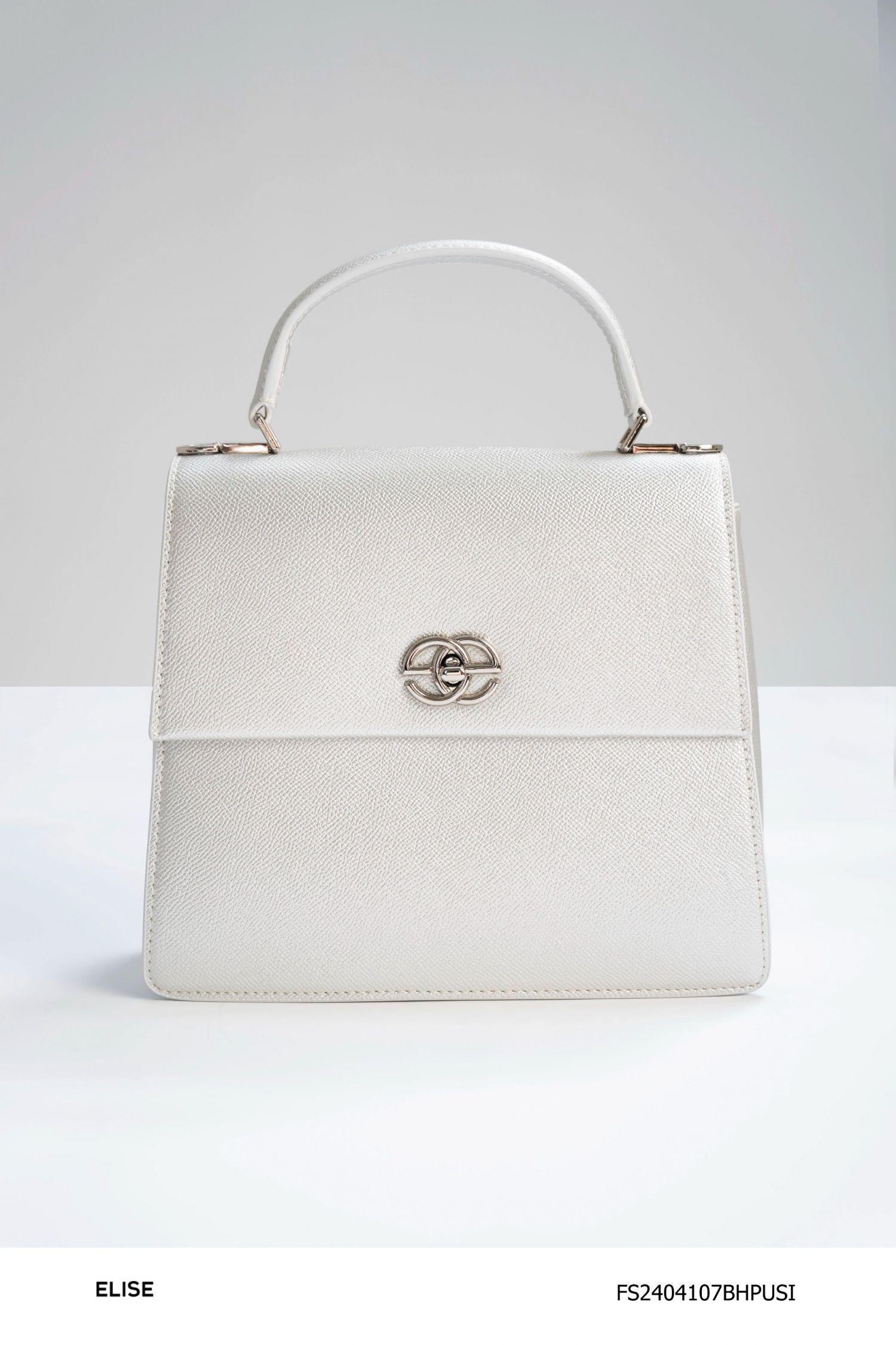 TÚI SATCHEL BẠC CÓ QUAI KHÓA LOGO
