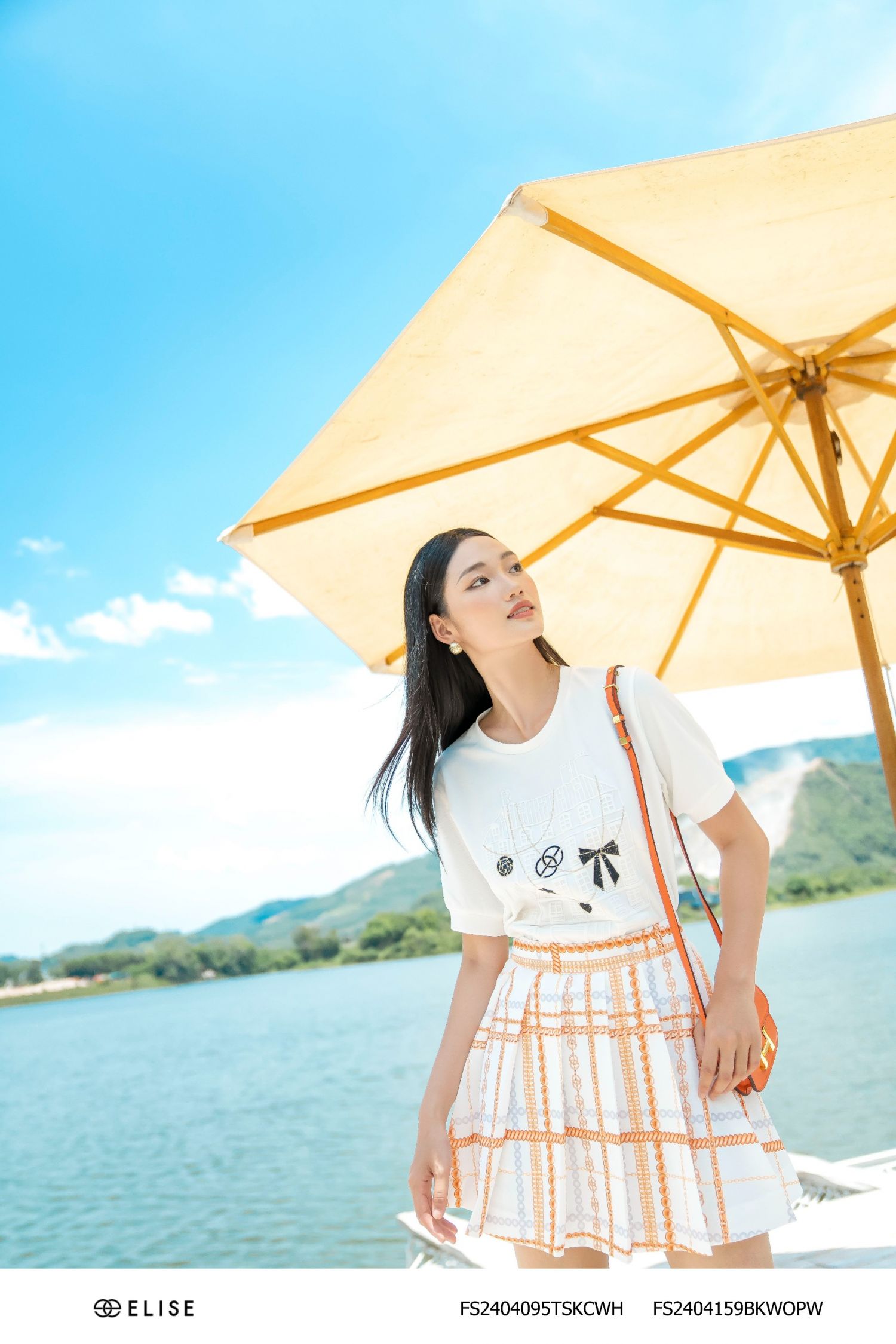 JUPE TRẮNG HT XÍCH CAM DẬP LY