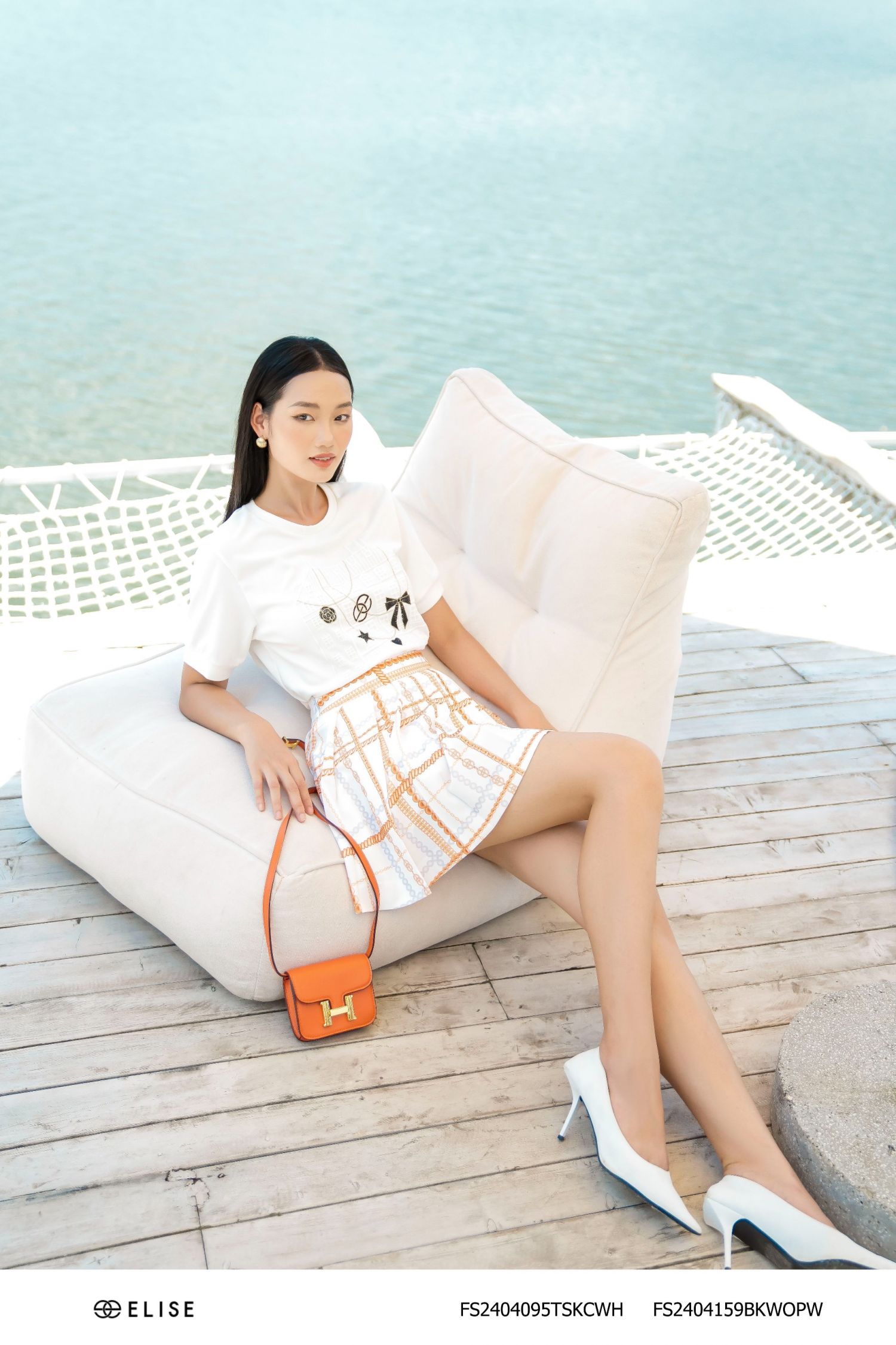 JUPE TRẮNG HT XÍCH CAM DẬP LY