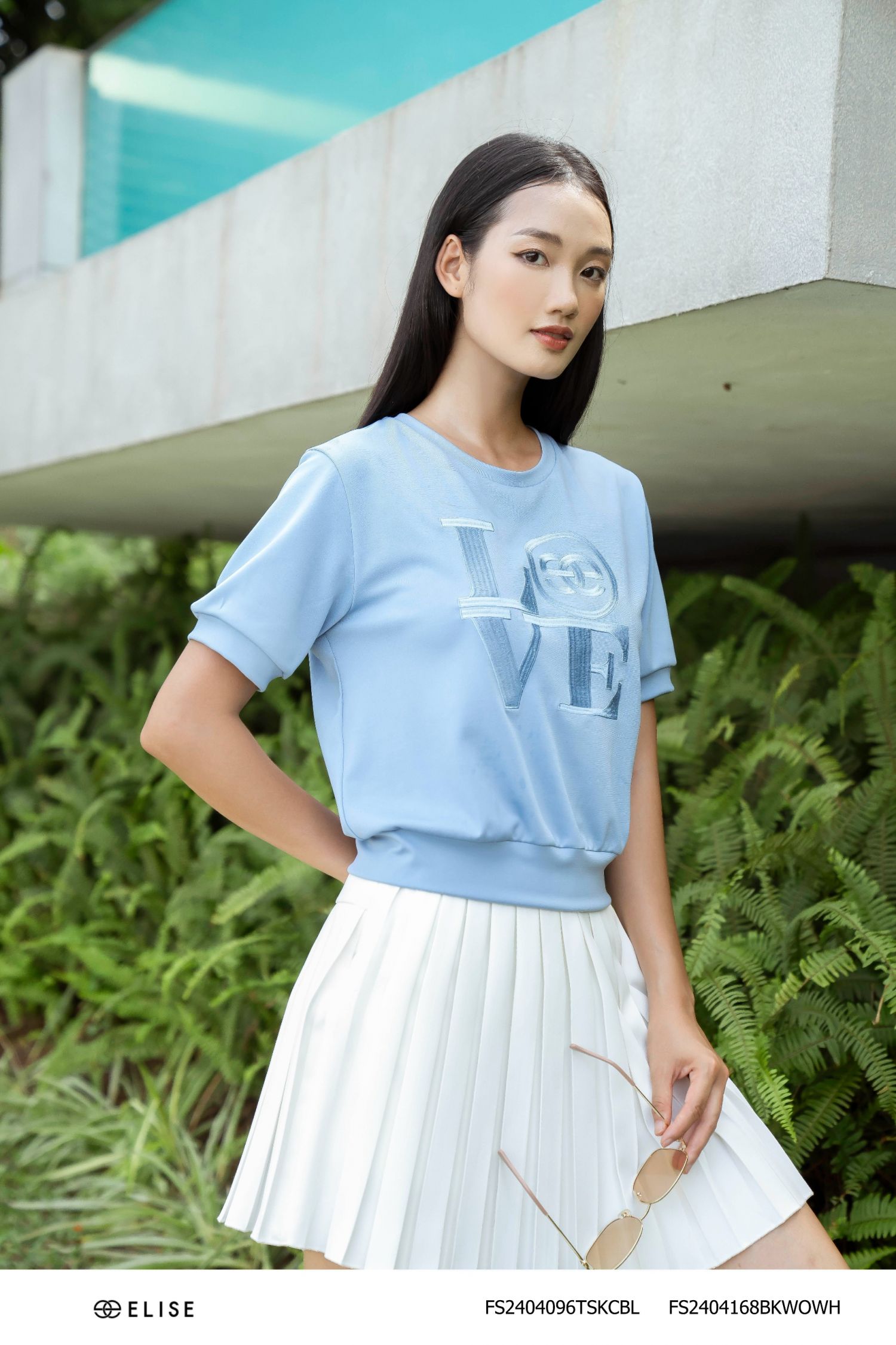 JUPE TRẮNG DẬP LY BỔ CƠI TÚI SAU