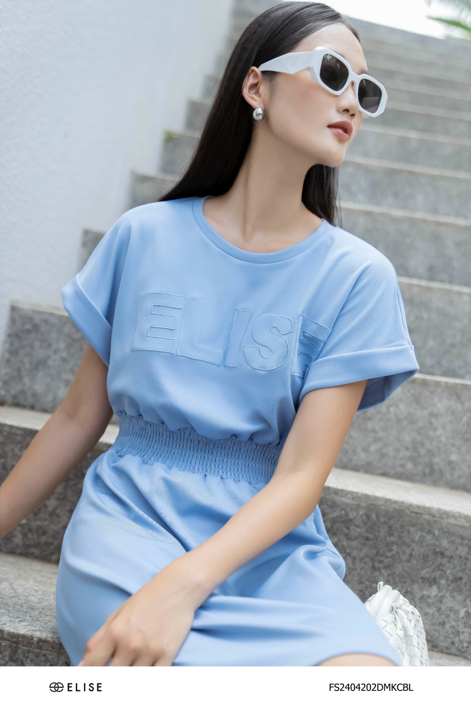 ĐẦM THUN XANH CHUN EO