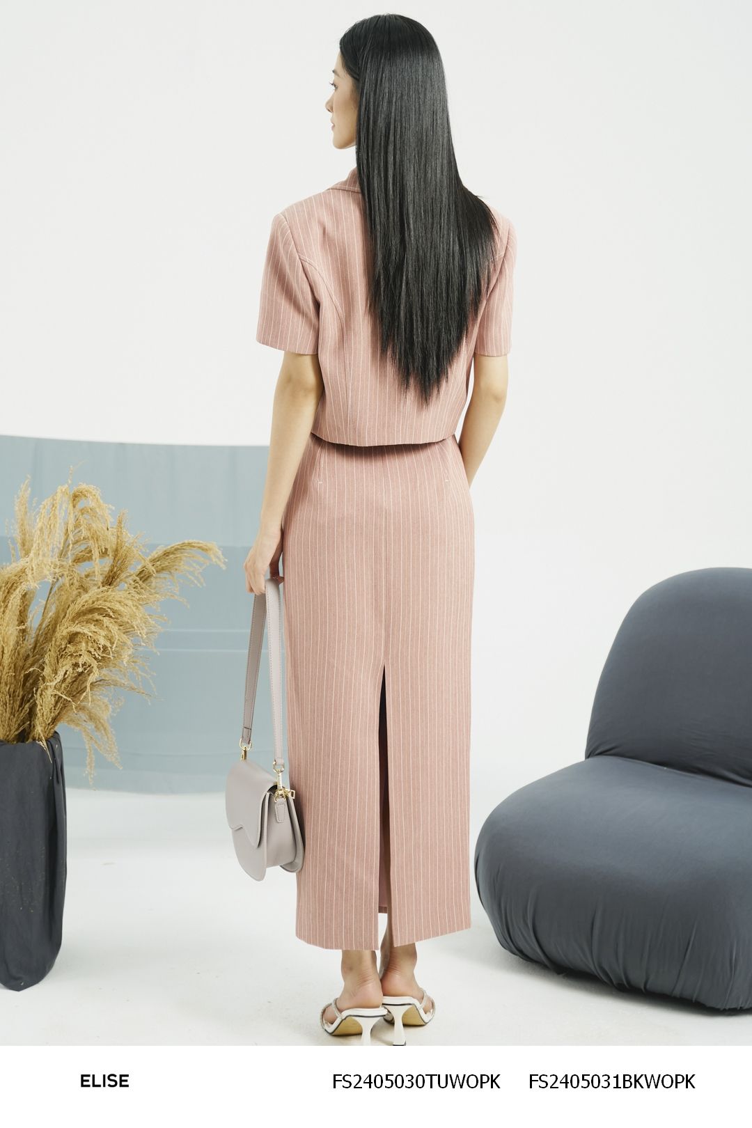 VEST NGẮN TAY HỒNG GẠCH KẺ TRẮNG