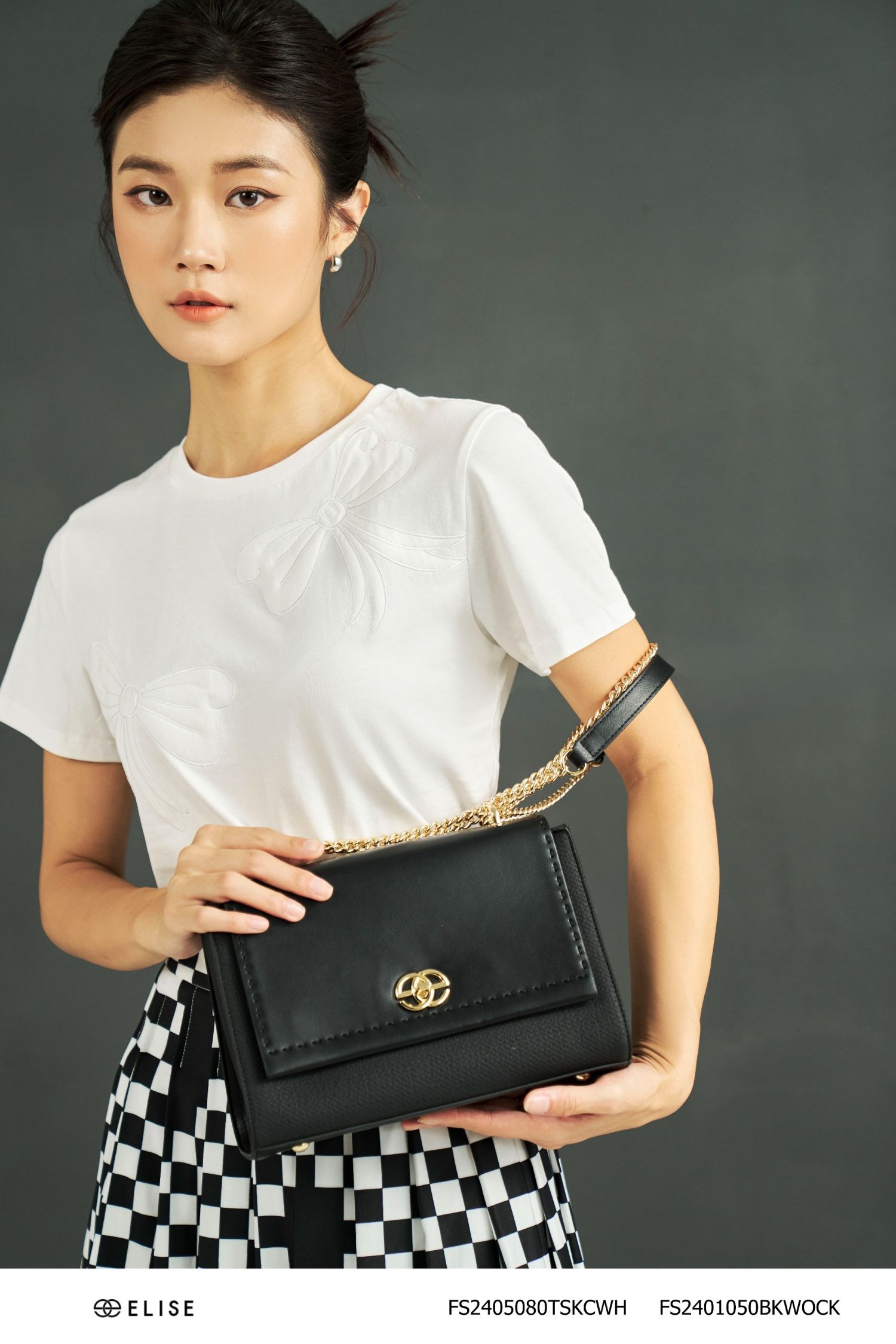 ÁO THUN TRẮNG THÊU NƠ