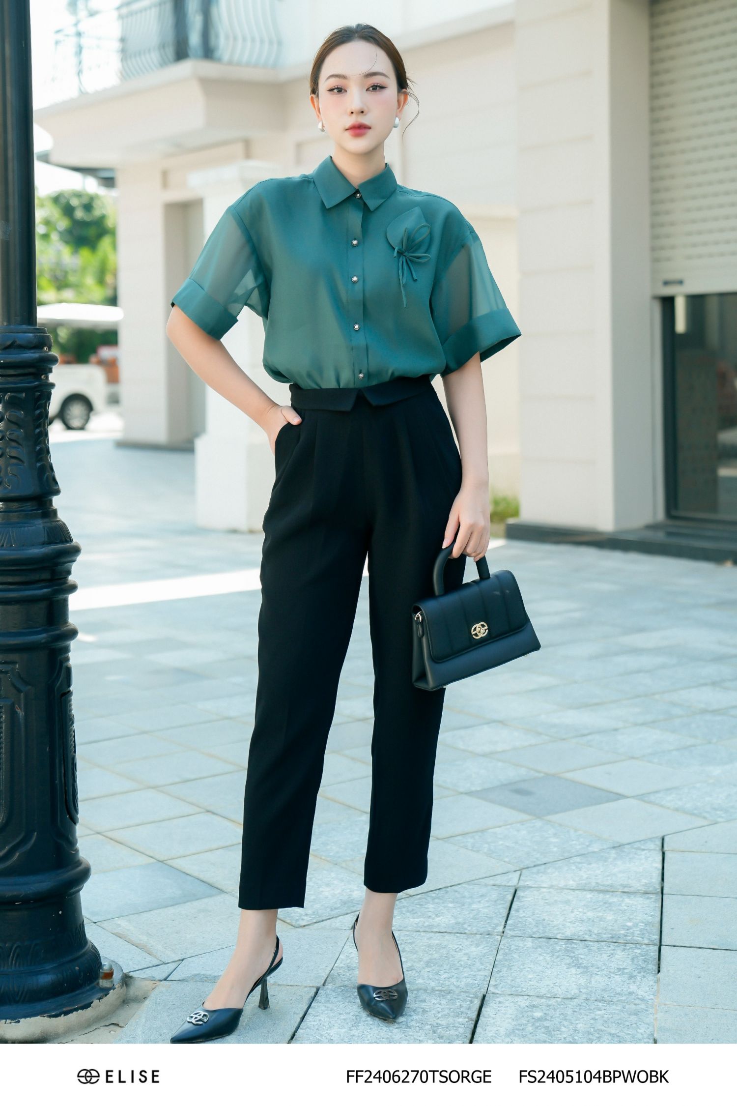 QUẦN BAGGY ĐEN XẾP LY CẠP LẬT