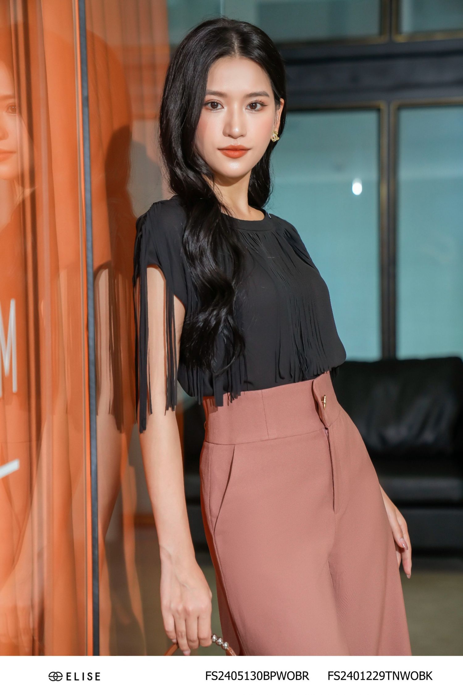 QUẦN SUÔNG NÂU ĐỒNG CẠP TO TÚI CHÉO