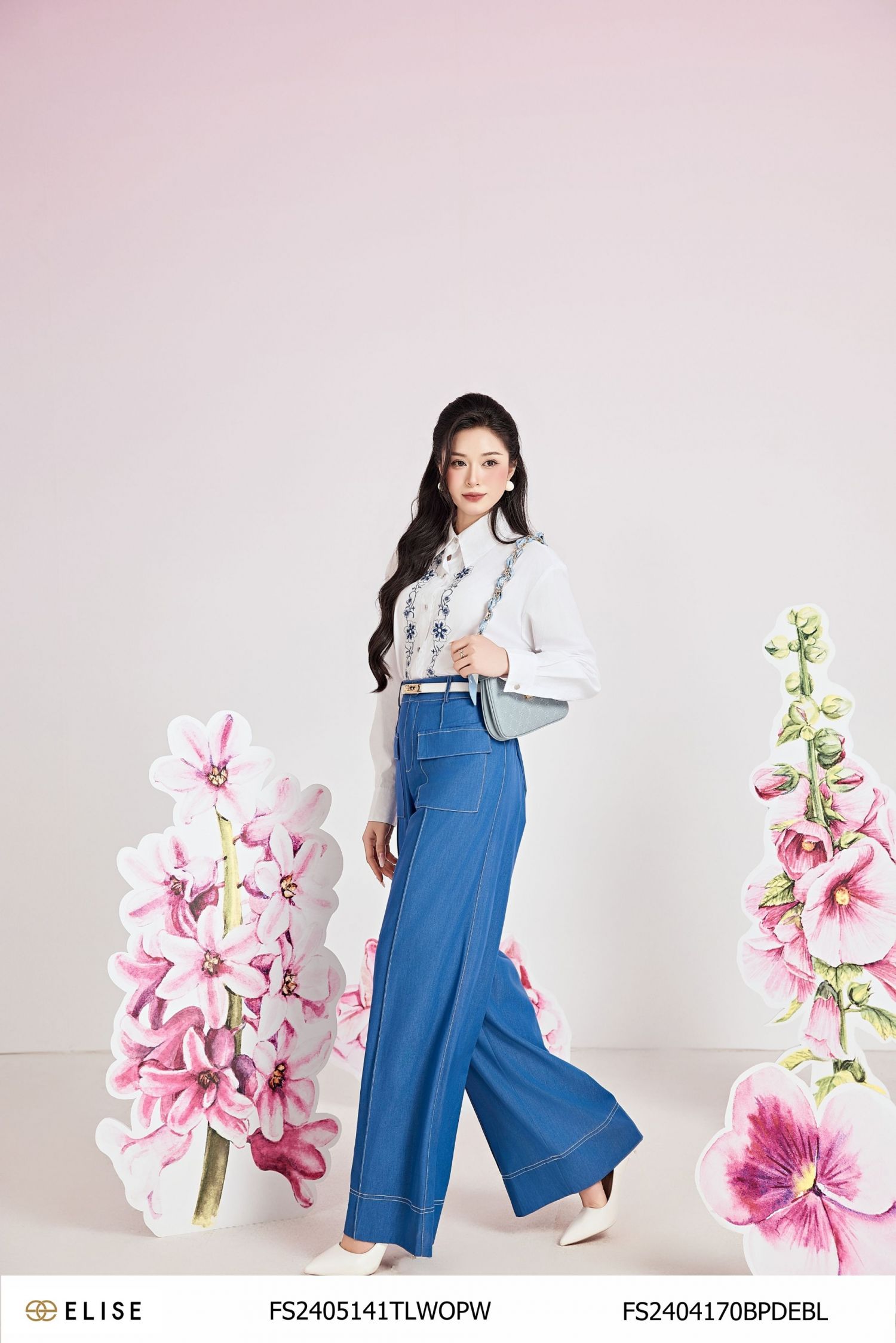 SM THÔ TRẮNG THÊU HOA DÂY XANH