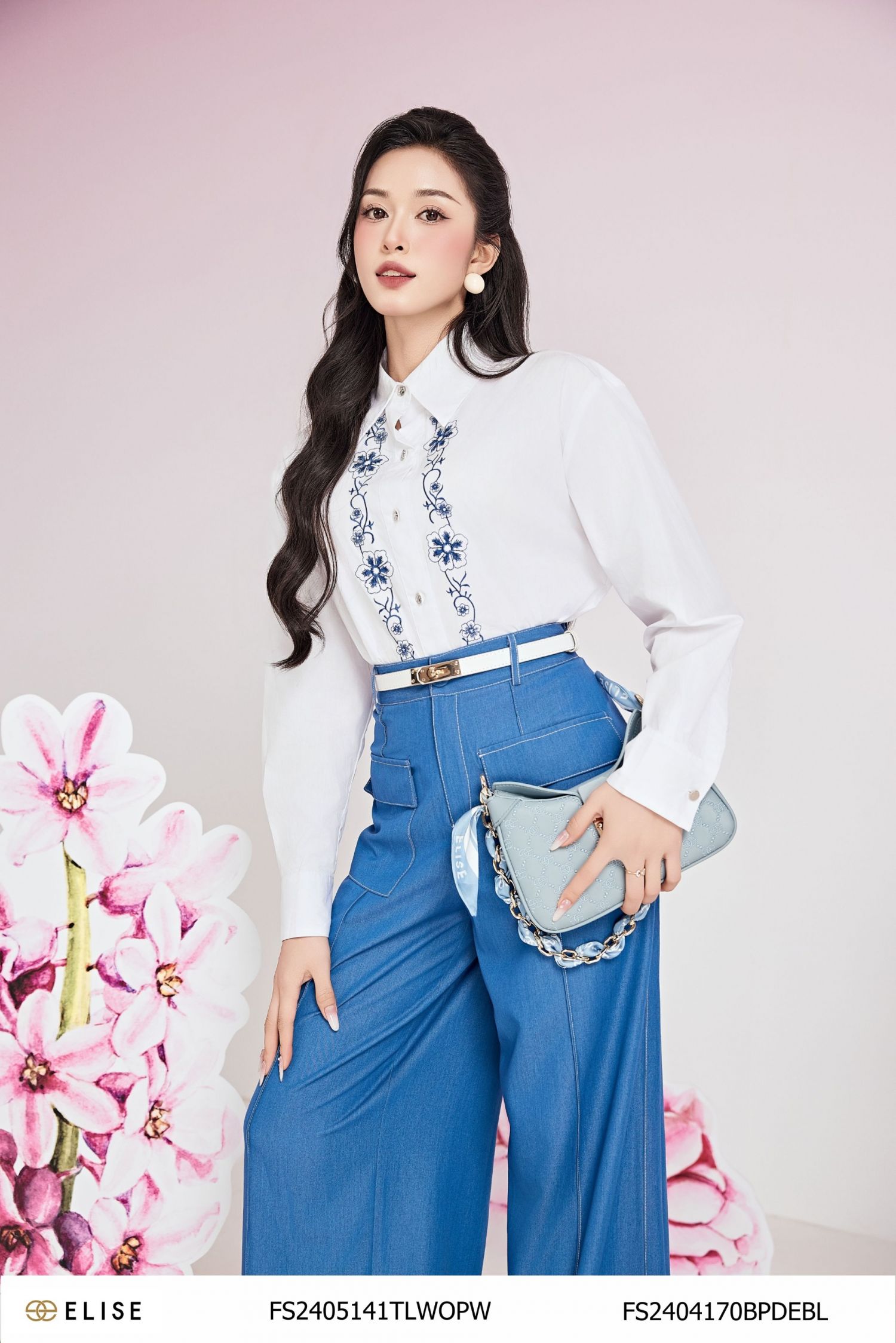 SM THÔ TRẮNG THÊU HOA DÂY XANH