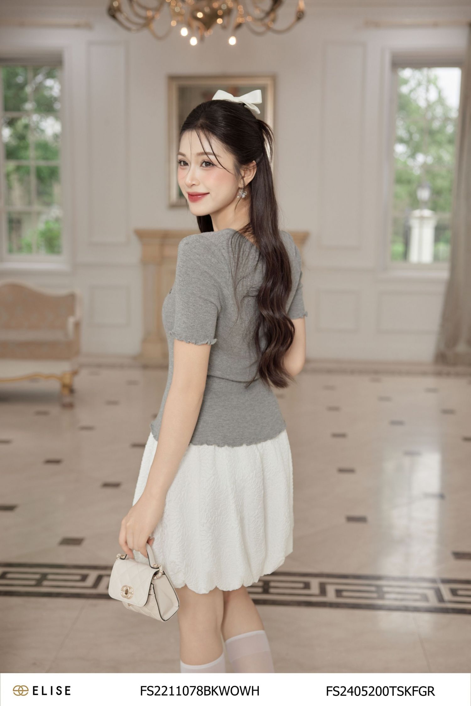 JUPE XỐP TRẮNG HT BOOM GẤU