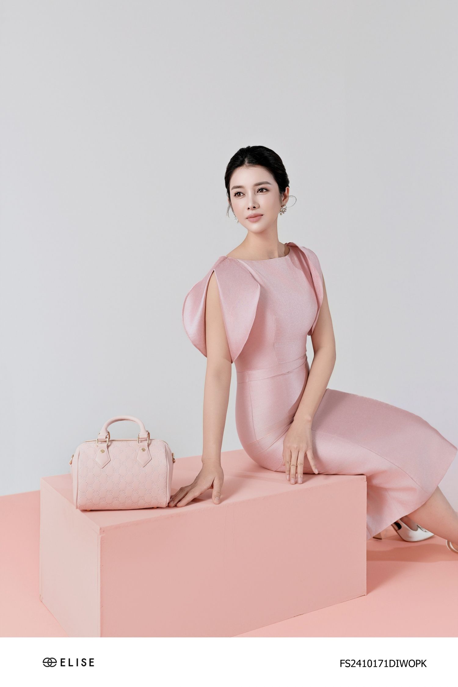 ĐẦM TAFTA ÓNG HỒNG ĐỖ TAY XẾP CHỒNG