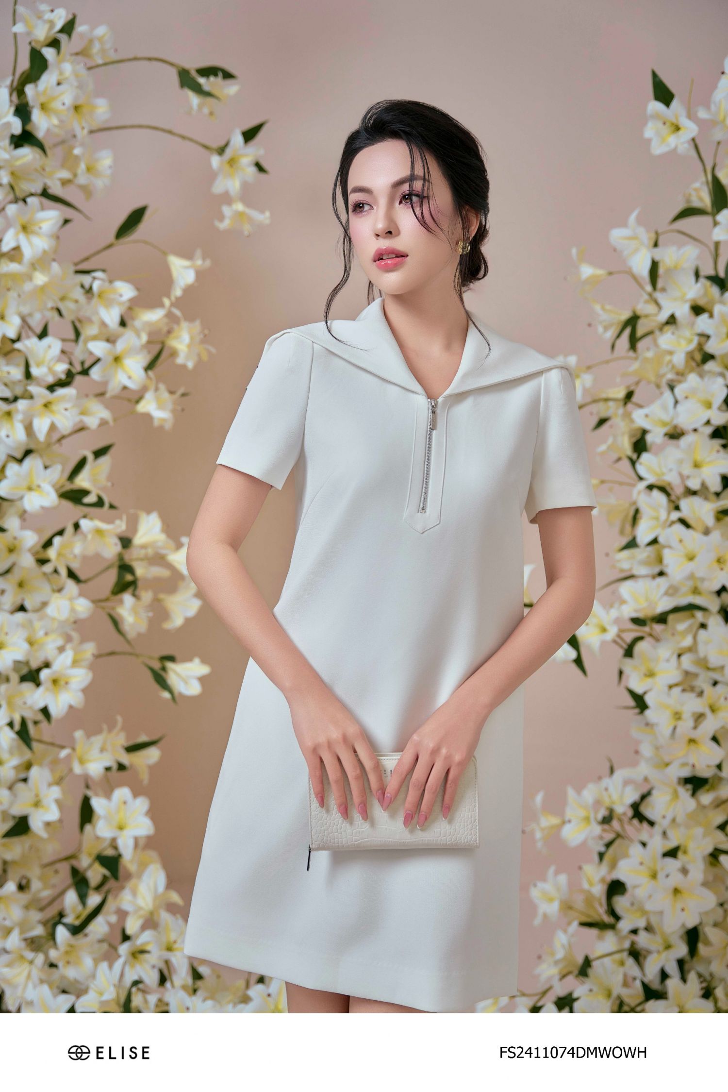 ĐẦM TRẮNG CỔ THỦY THỦ THÊU MISS LILY