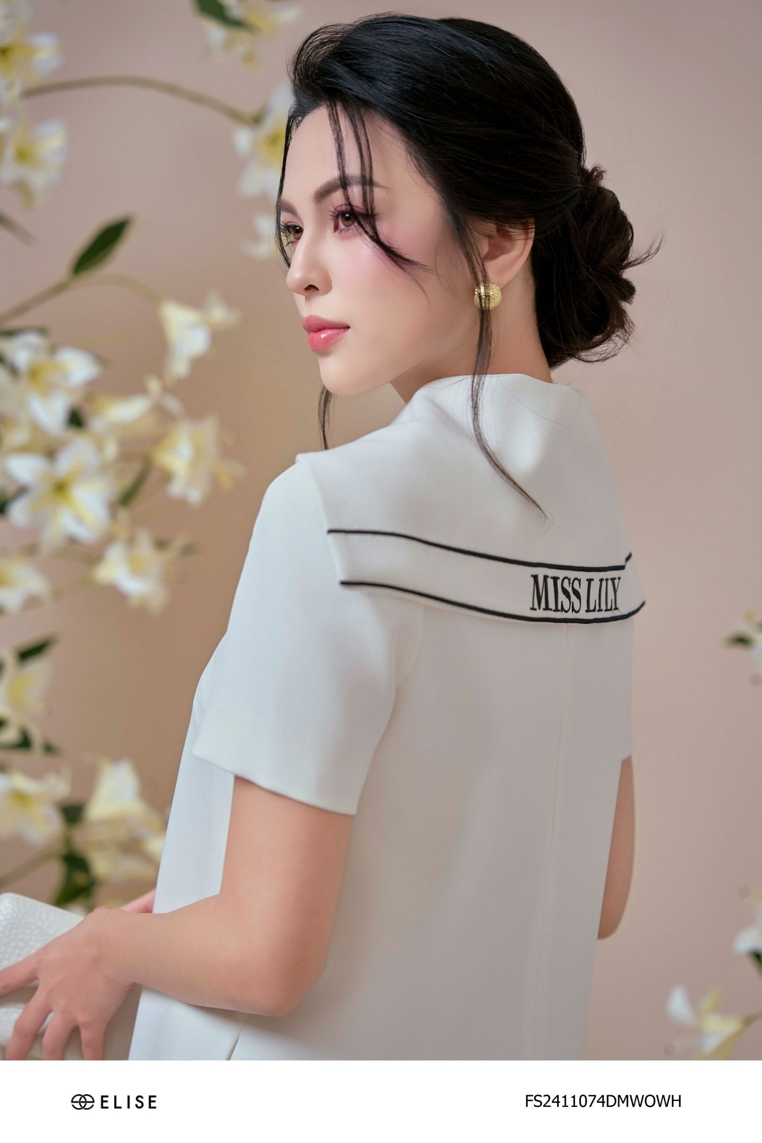 ĐẦM TRẮNG CỔ THỦY THỦ THÊU MISS LILY