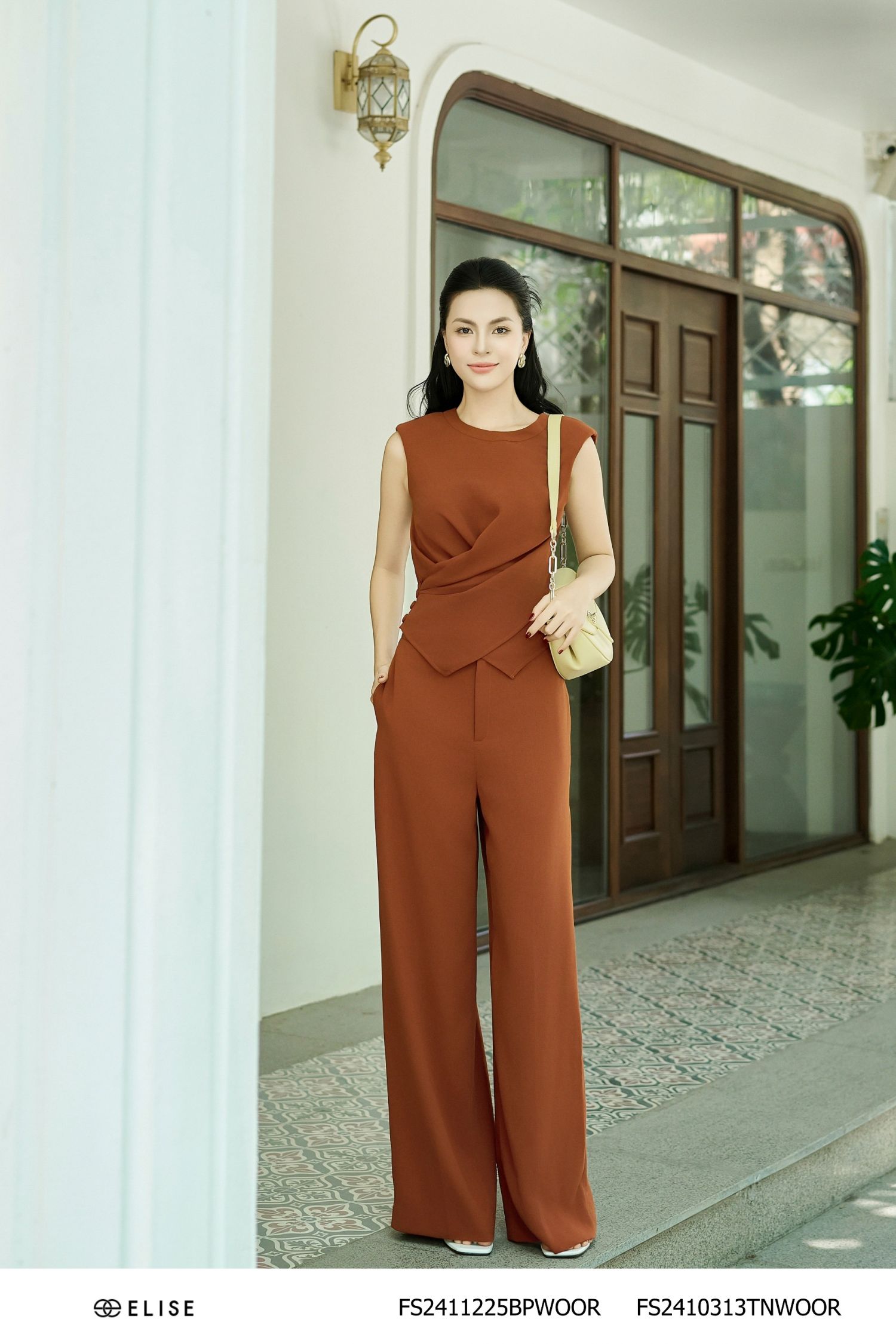 QUẦN SUÔNG CAM GẠCH TÚI DỌC