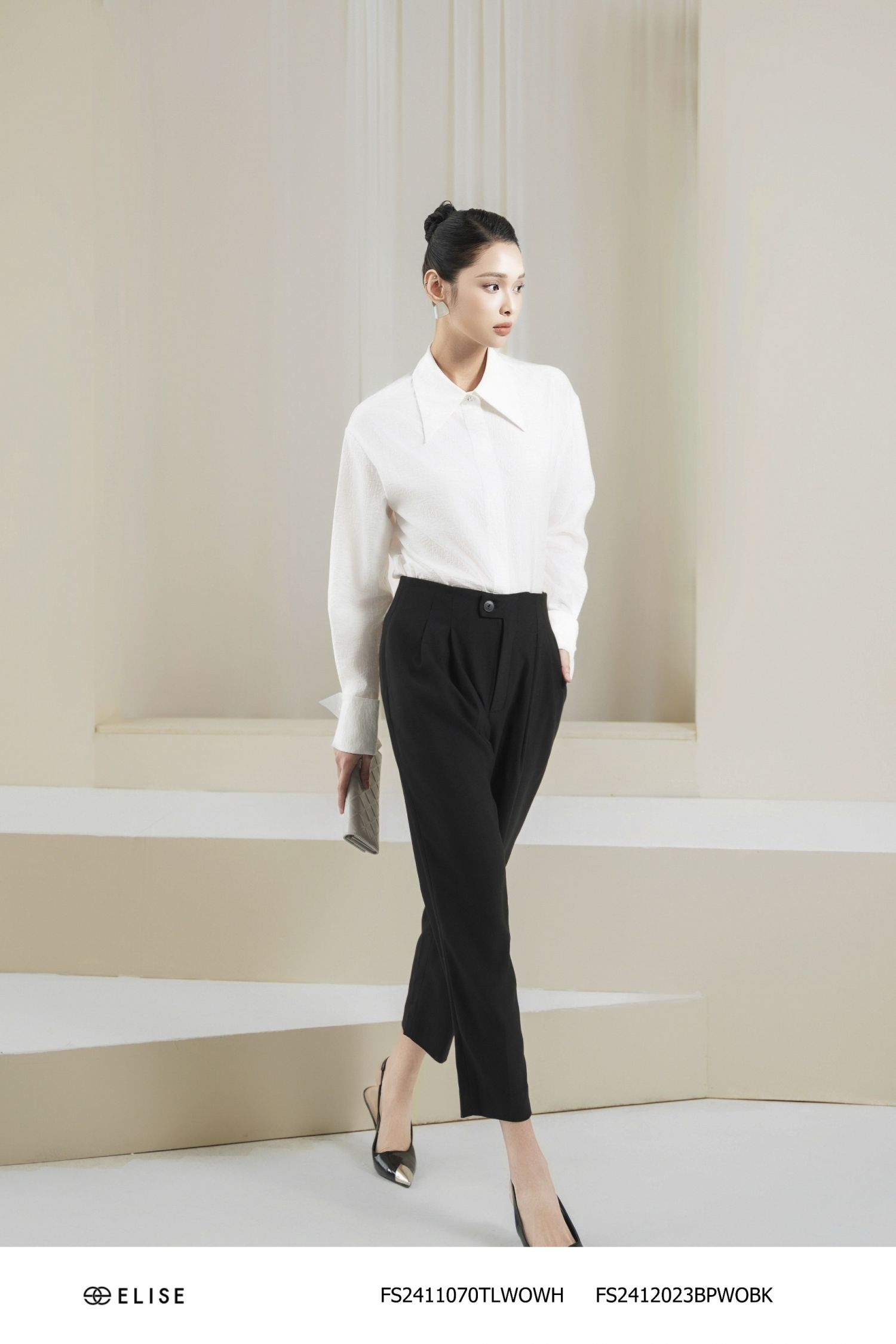 QUẦN BAGGY ĐEN CẠP LIỀN XẾP LY