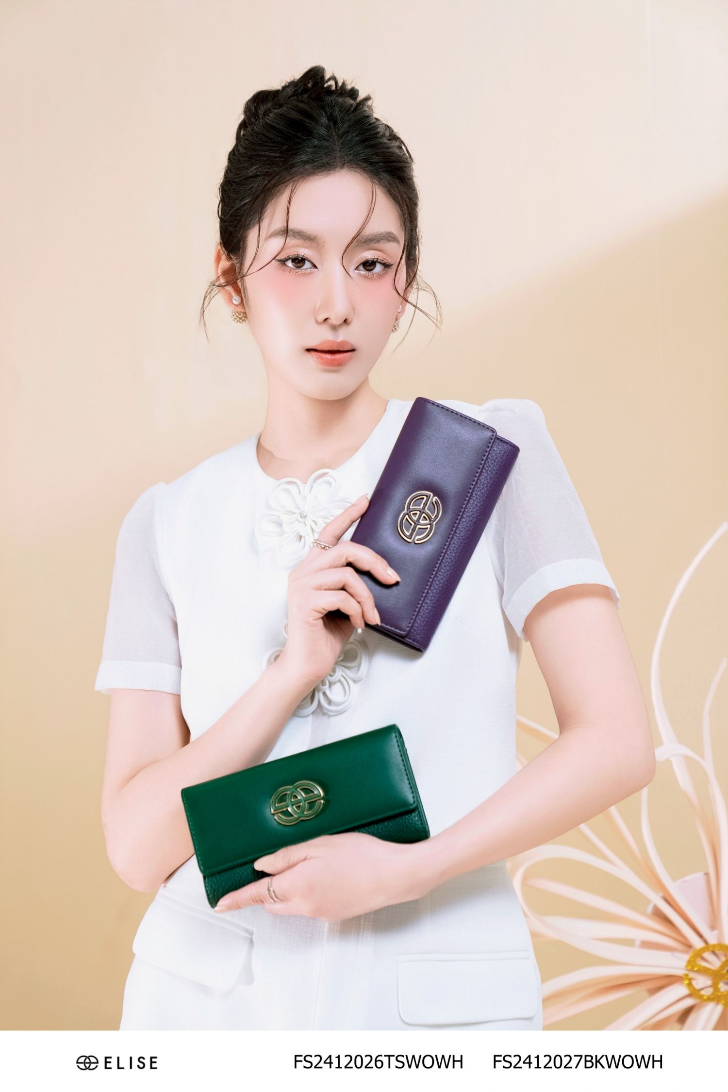 ÁO SỢI TRẮNG PHỐI TƠ XẾP HOA DÂY