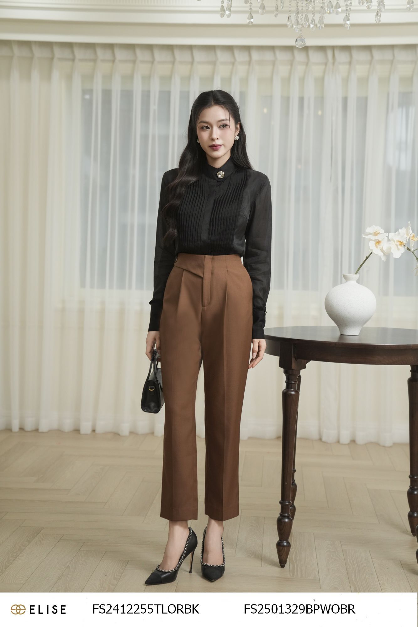 QUẦN BAGGY NÂU CẠP CHÉO BÊN