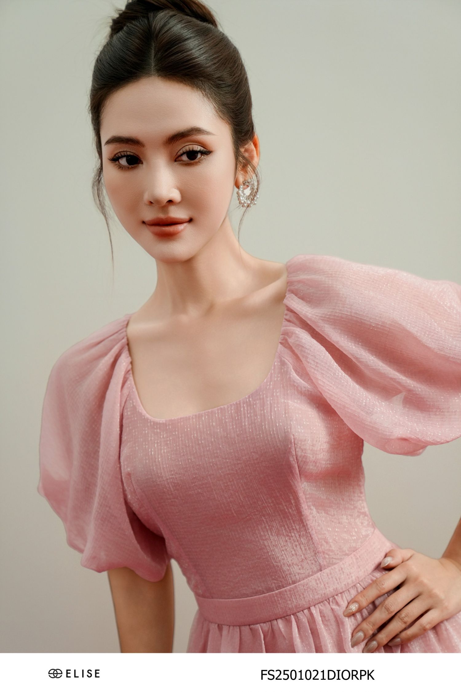 ĐẦM TƠ HỒNG PHẤN SỢI NỔI KT TAY PHỒNG