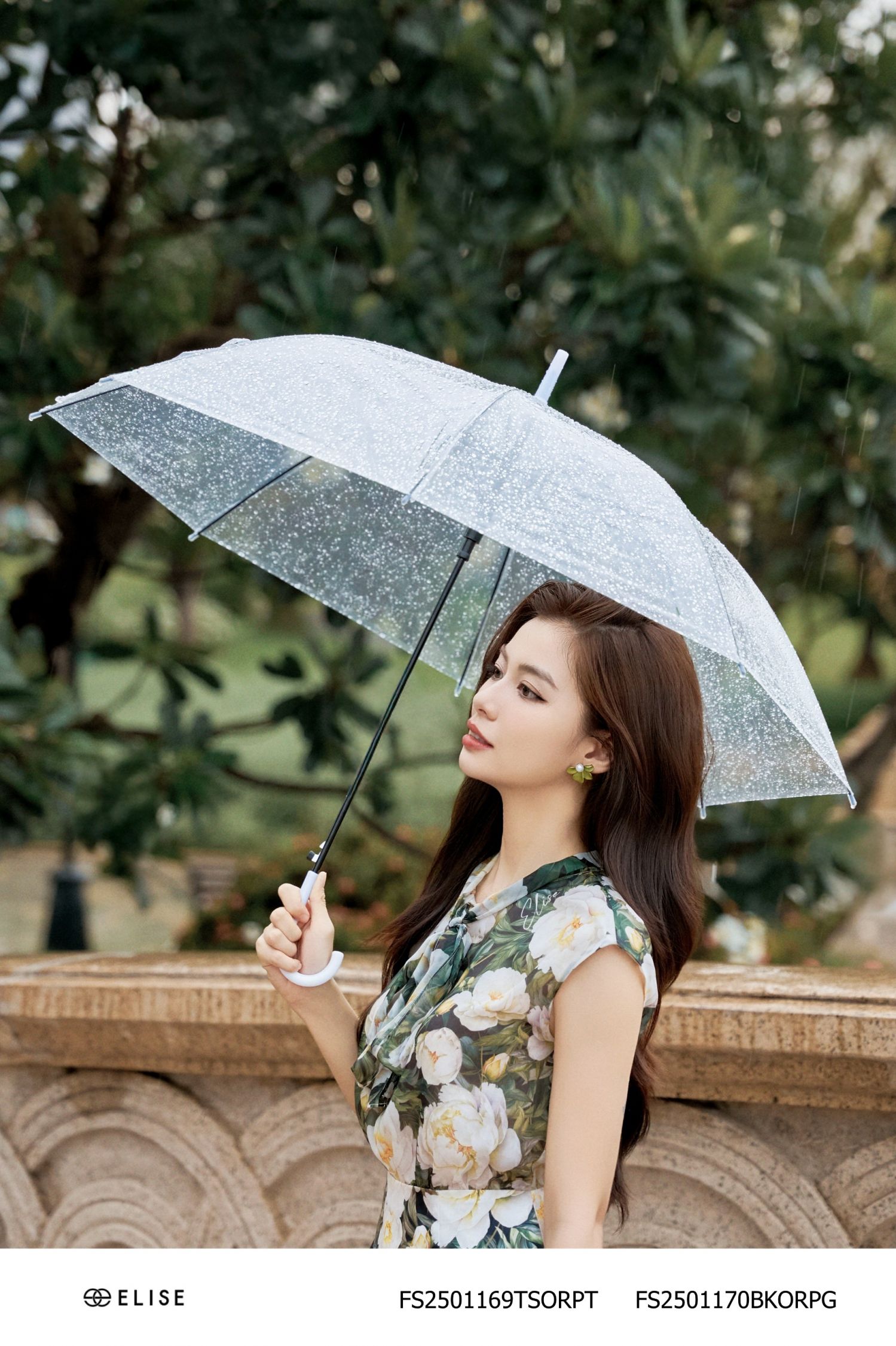 ÁO TƠ XANH HOA TRẮNG PHỐI PEPLUM LỤA