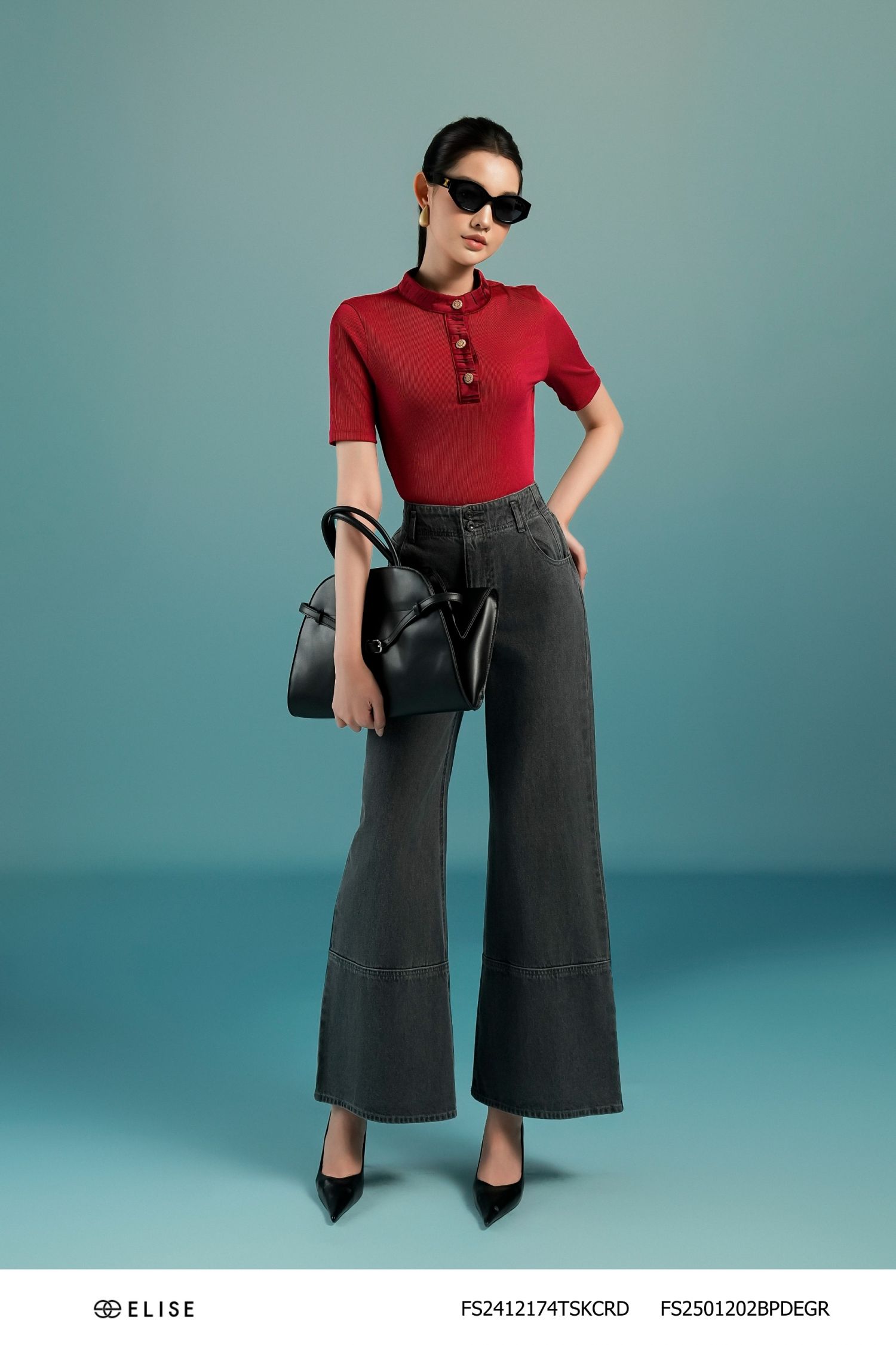 QUẦN JEANS SUÔNG DÀI GHI ĐÁ