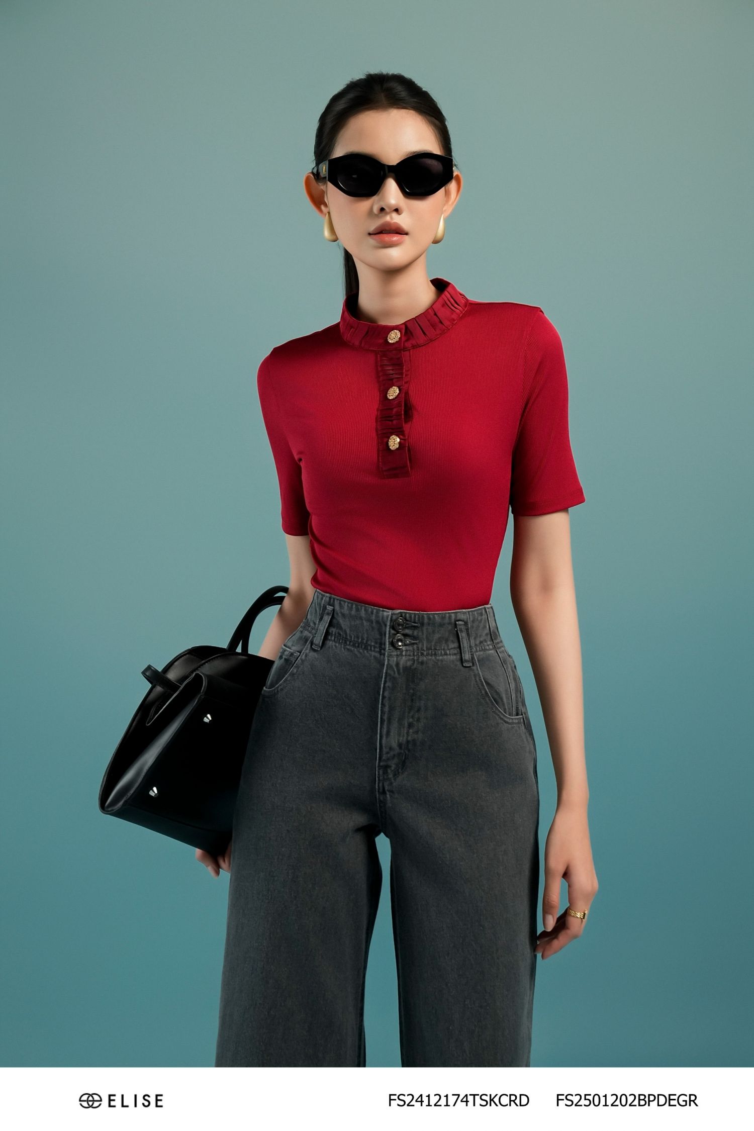 QUẦN JEANS SUÔNG DÀI GHI ĐÁ
