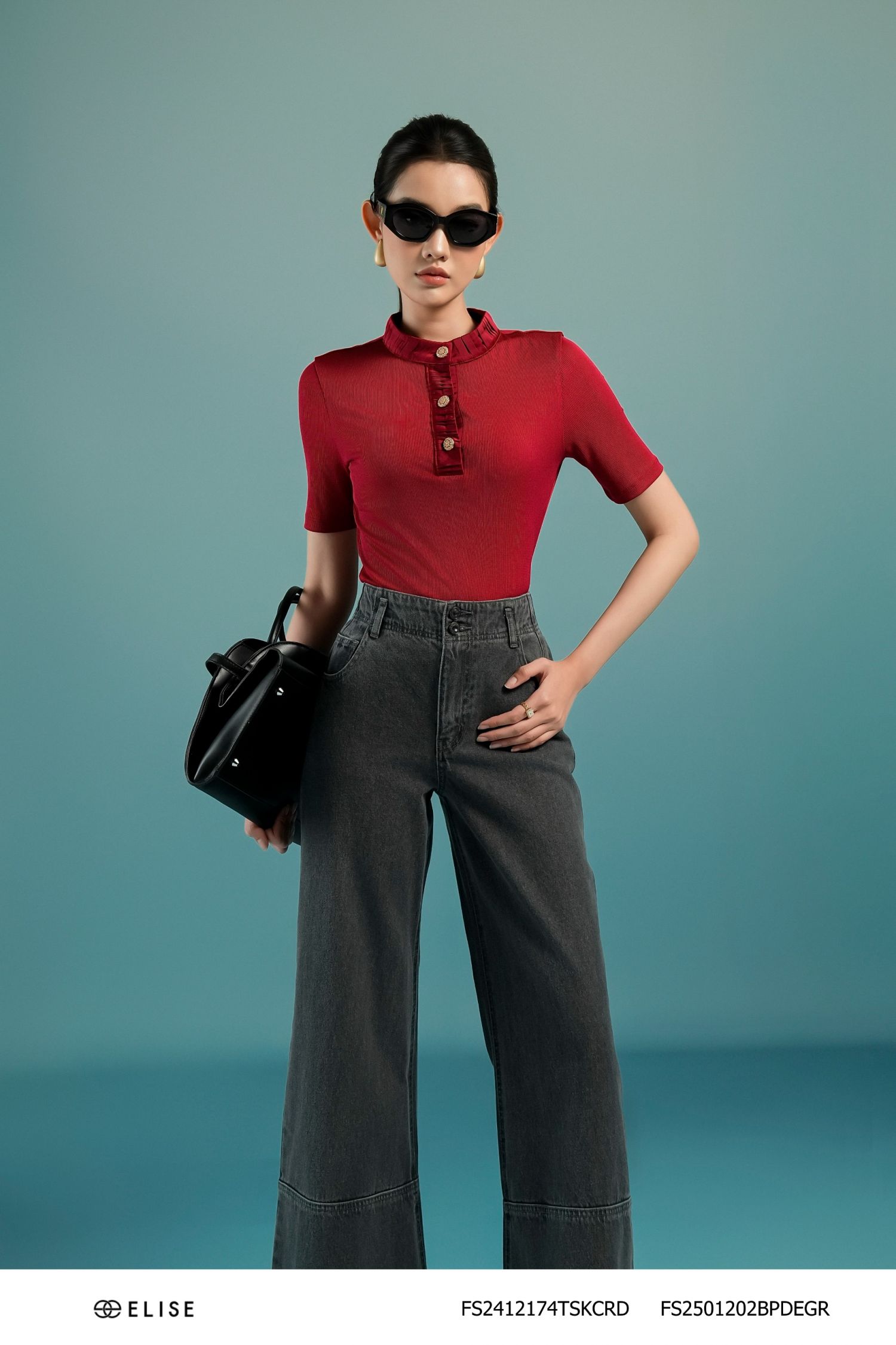 QUẦN JEANS SUÔNG DÀI GHI ĐÁ