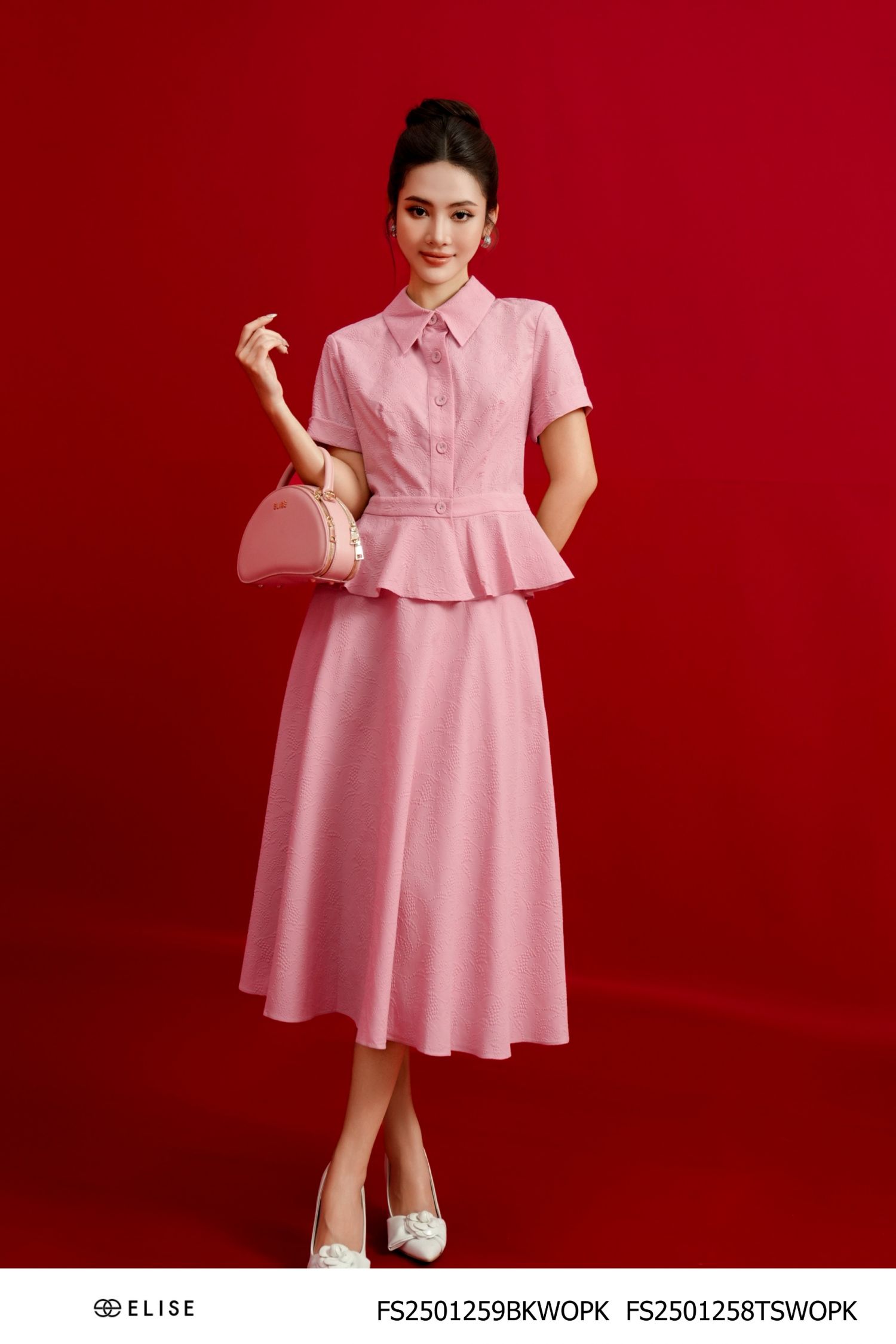 SM XỐP NHĂN HỒNG GẤU PEPLUM
