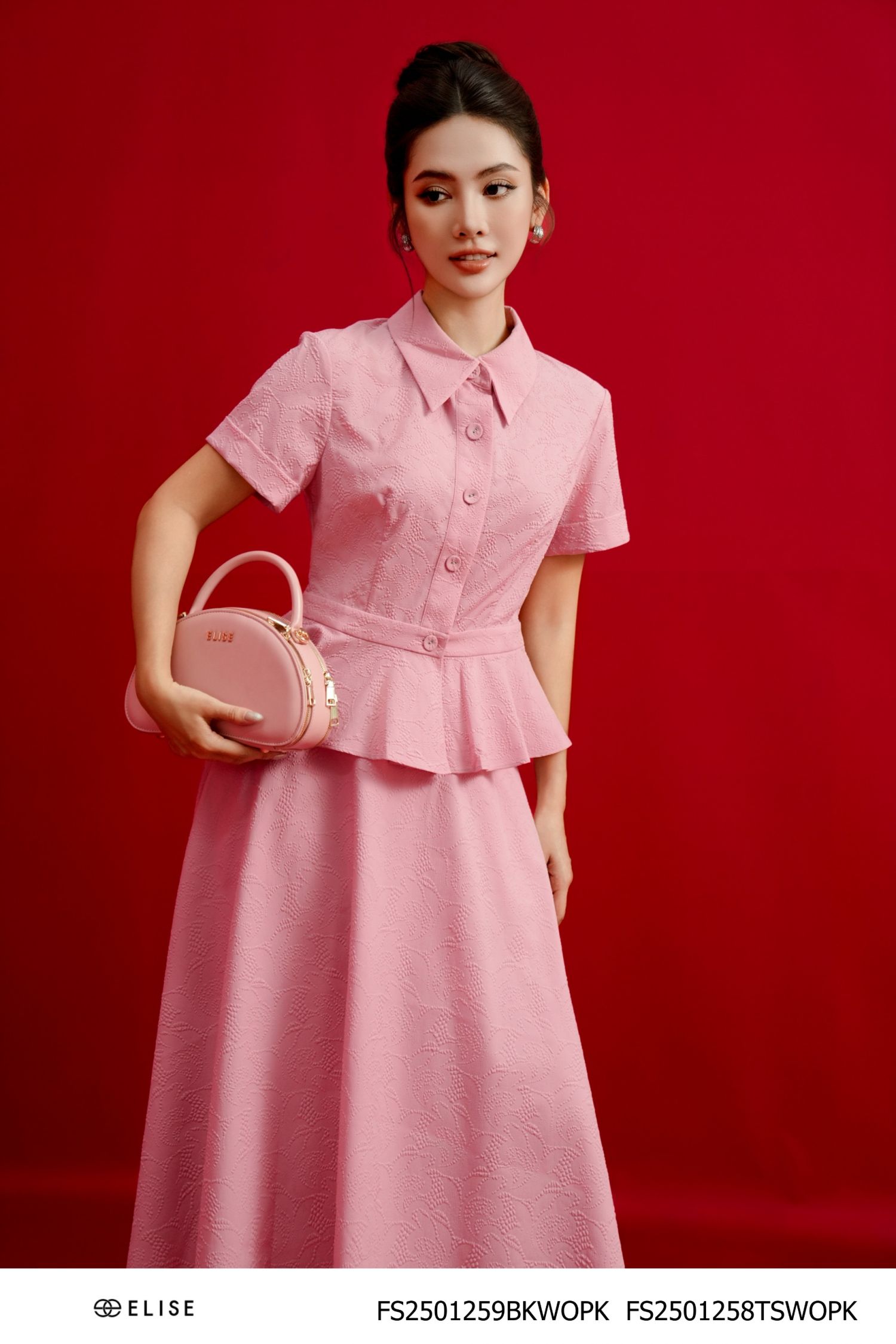 SM XỐP NHĂN HỒNG GẤU PEPLUM