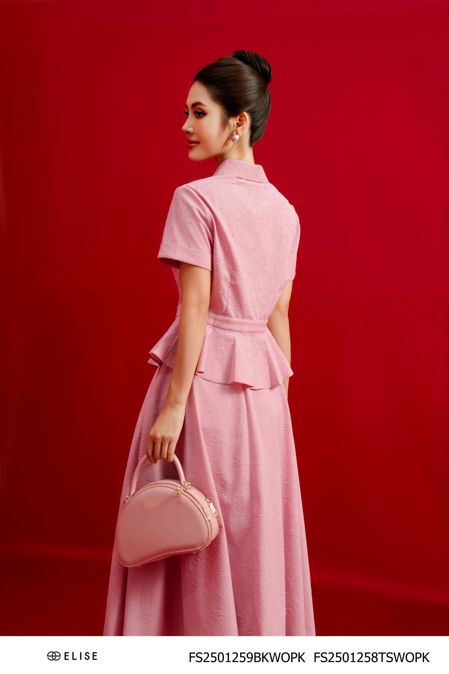 SM XỐP NHĂN HỒNG GẤU PEPLUM