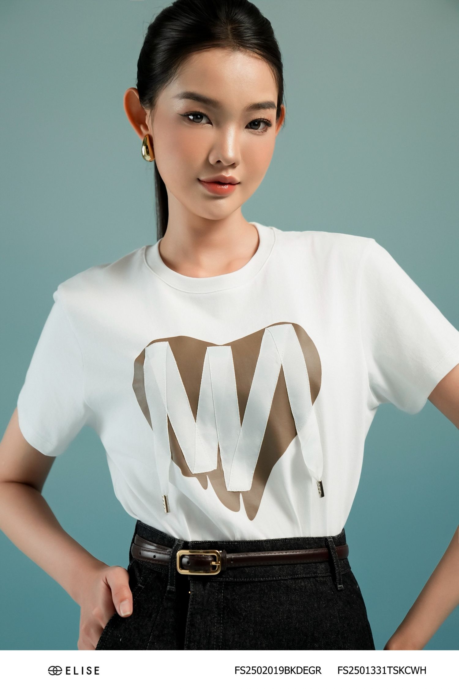 ÁO THUN TRẮNG IN HÌNH TIM