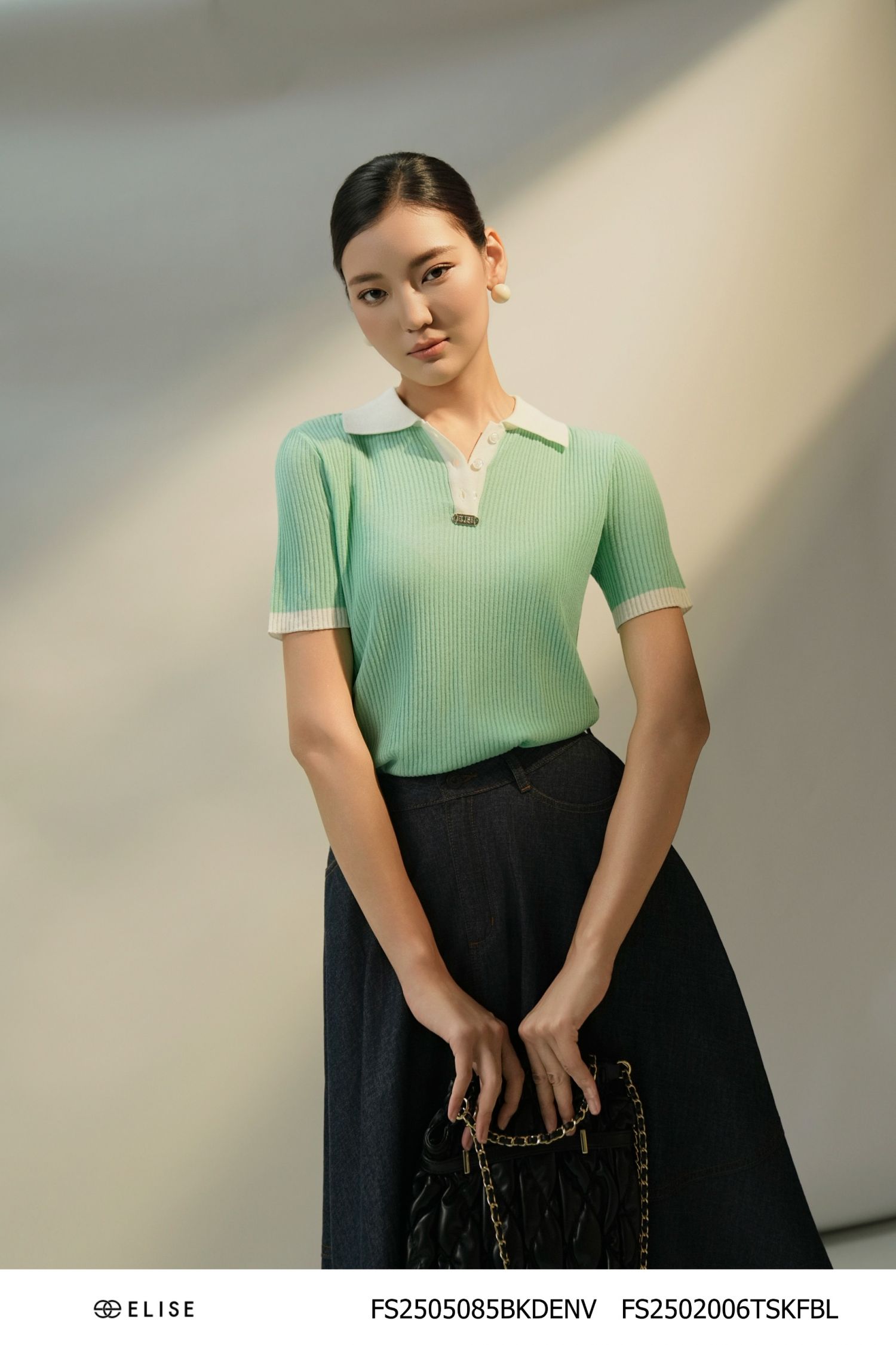 ÁO MONGTOGHI XANH NGỌC PHỐI CỔ