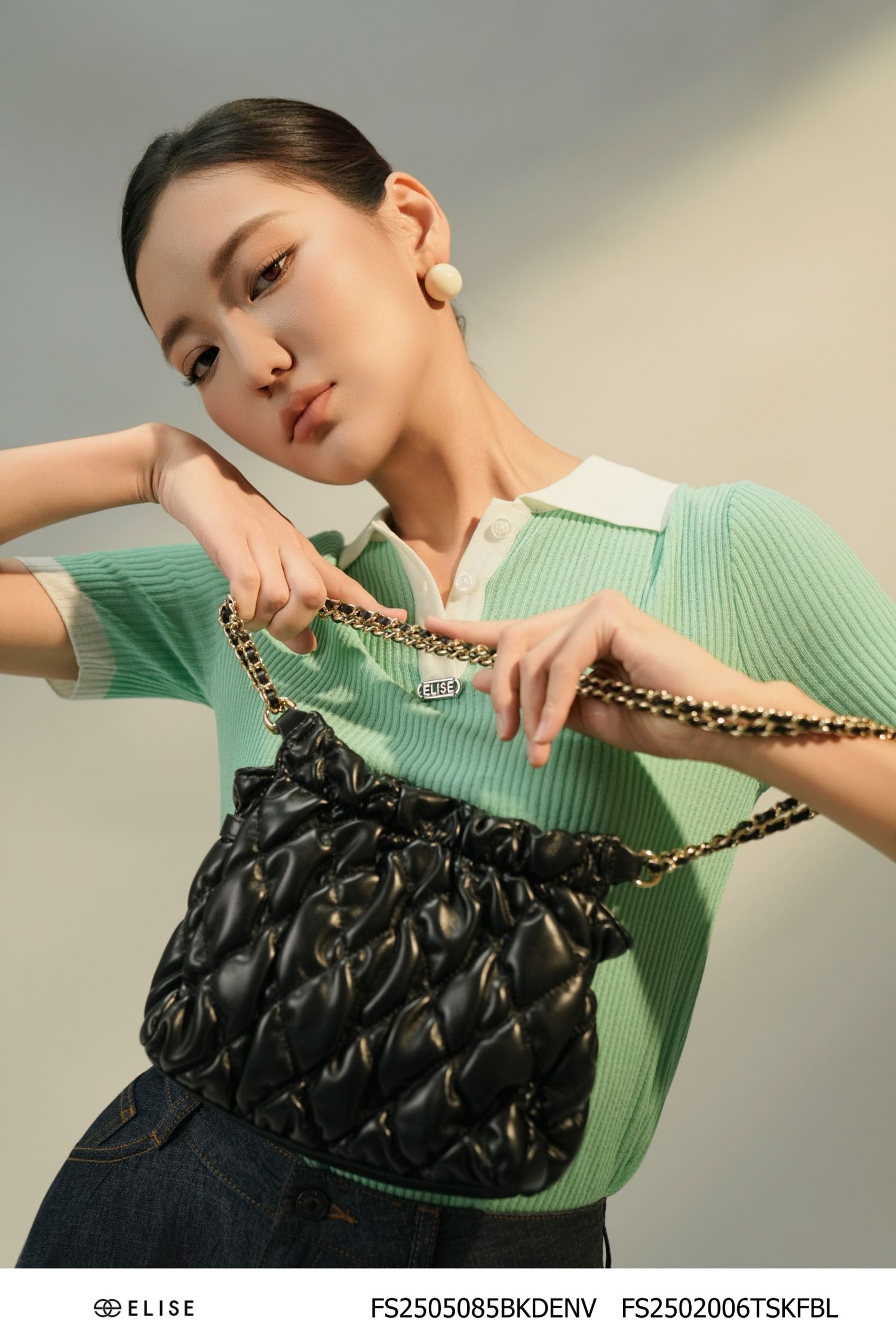 ÁO MONGTOGHI XANH NGỌC PHỐI CỔ