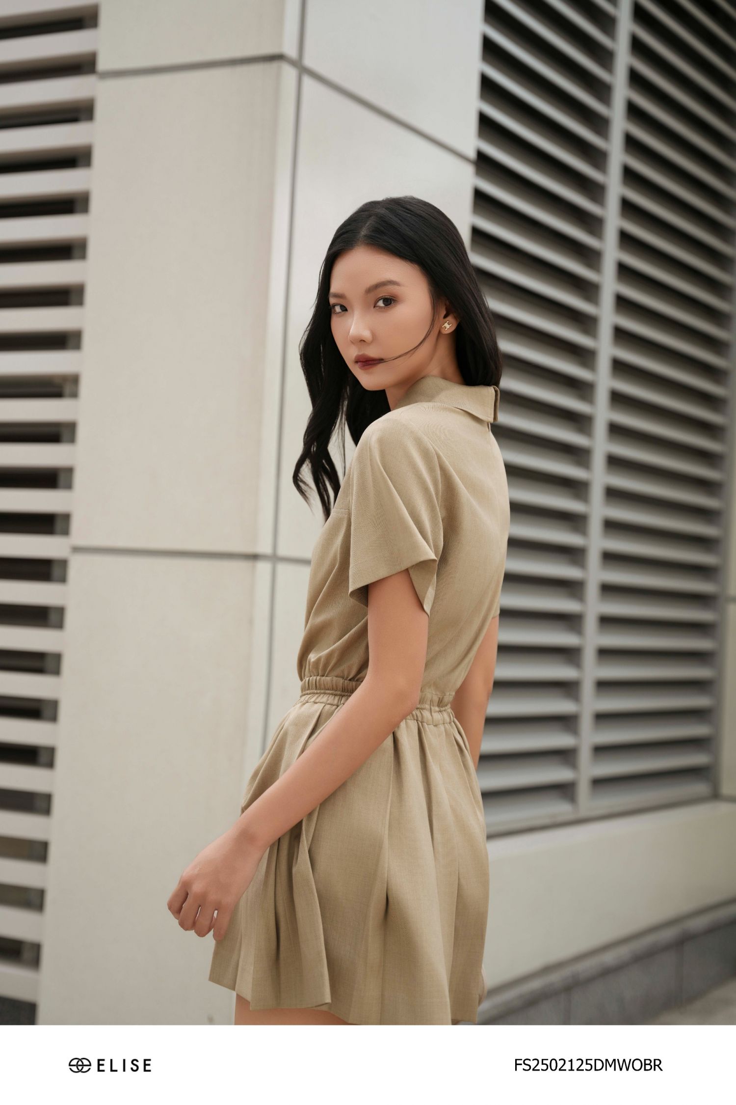 ĐẦM BE NÂU CHÂN DẬP LY CHUN EO