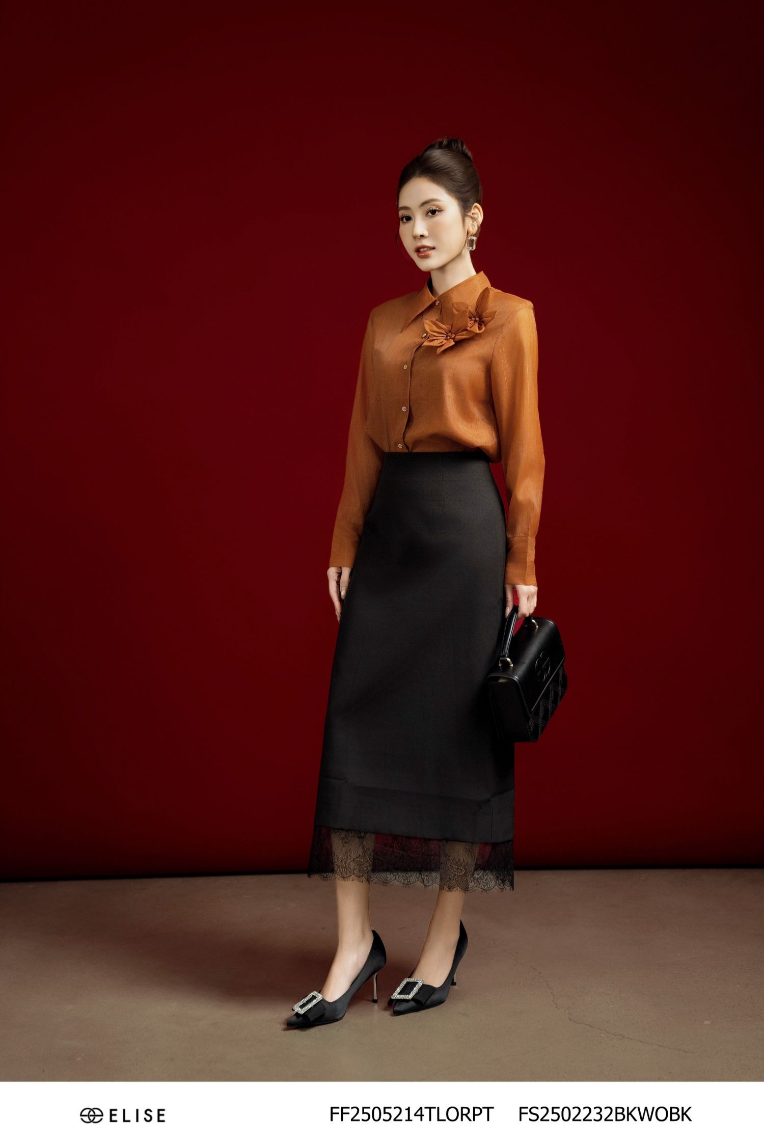 JUPE ĐEN PHỐI REN