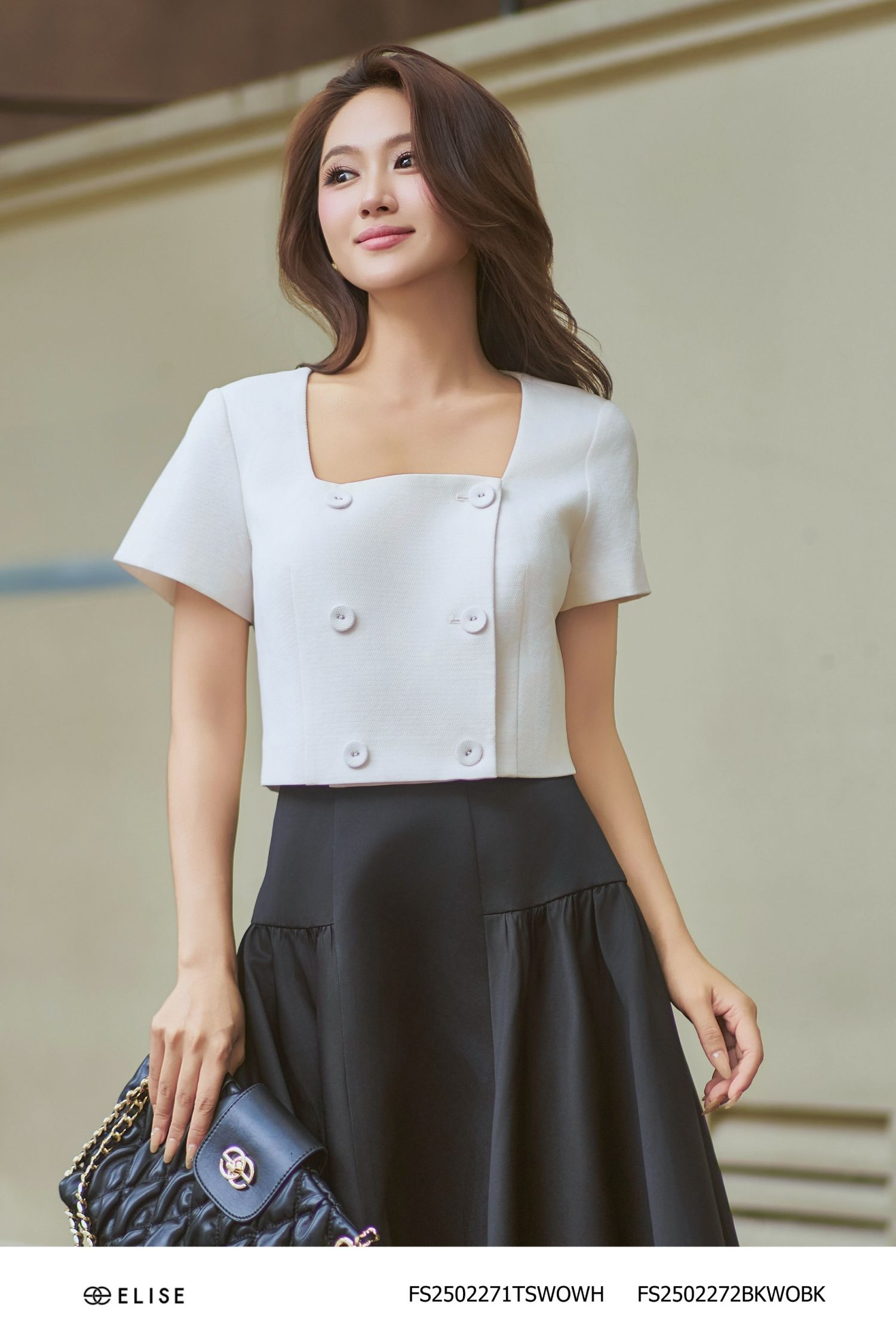ÁO VÂN TRẮNG SỮA CỔ VUÔNG