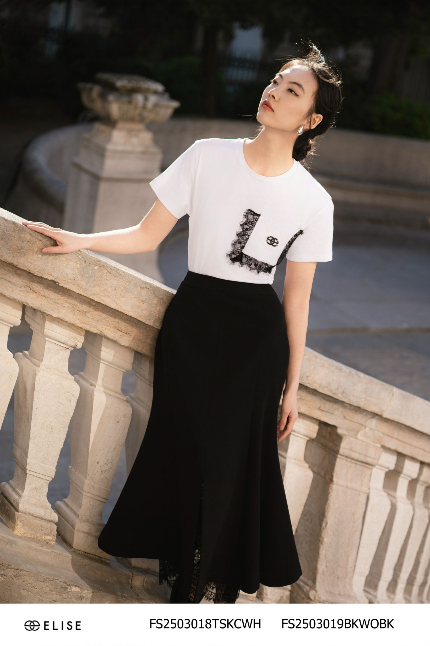 JUPE ĐEN ĐUÔI CÁ GẤU REN