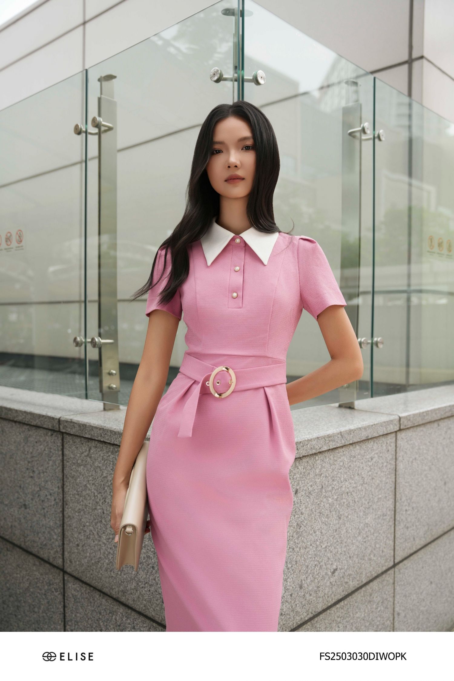 ĐẦM BÚT CHÌ VÂN HỒNG ĐÀO PHỐI CỔ TRẮNG