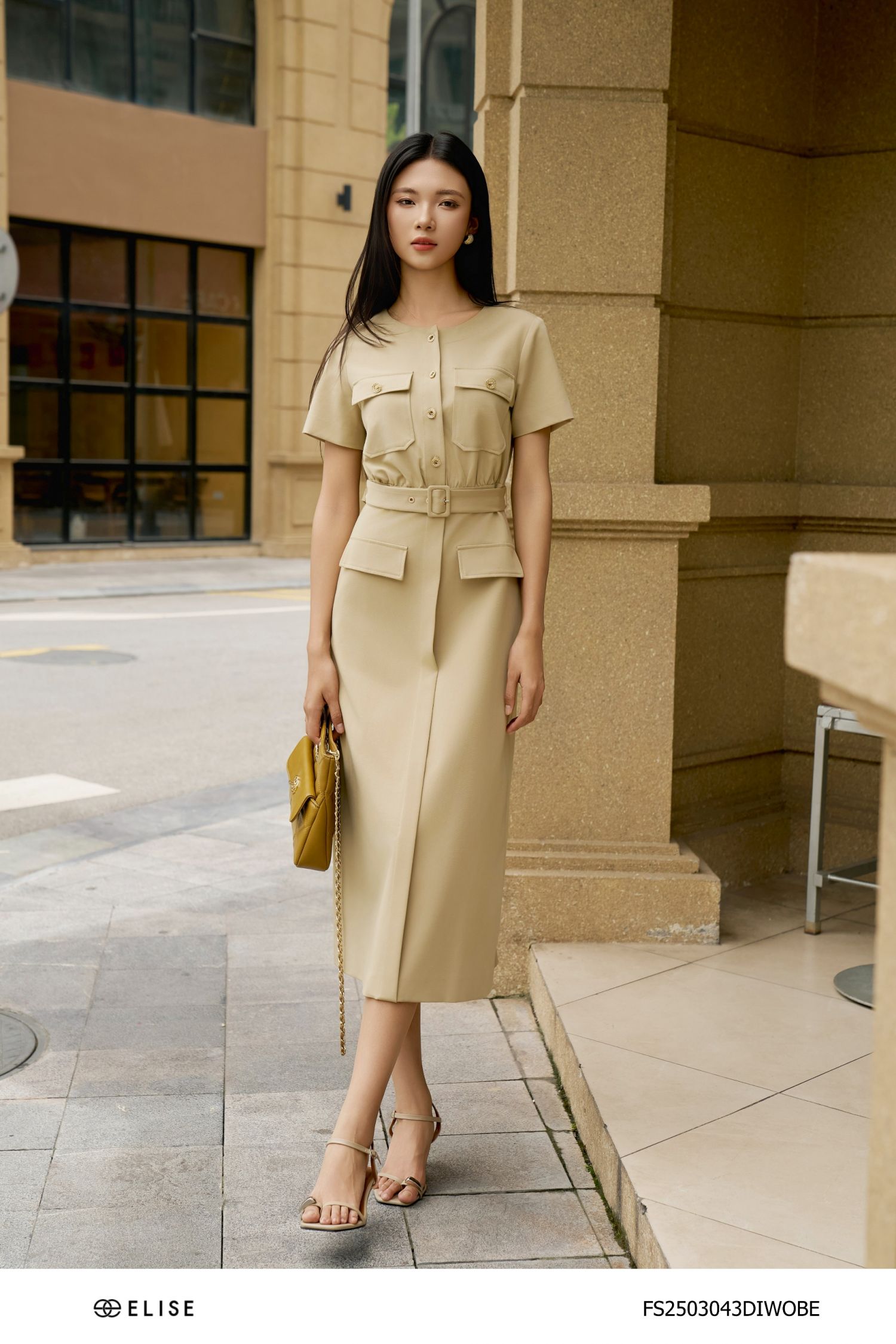 ĐẦM BE TÚI NGỰC ĐAI EO