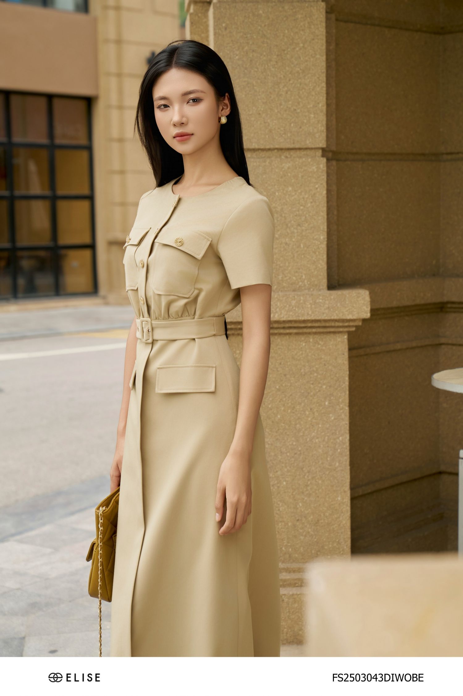 ĐẦM BE TÚI NGỰC ĐAI EO