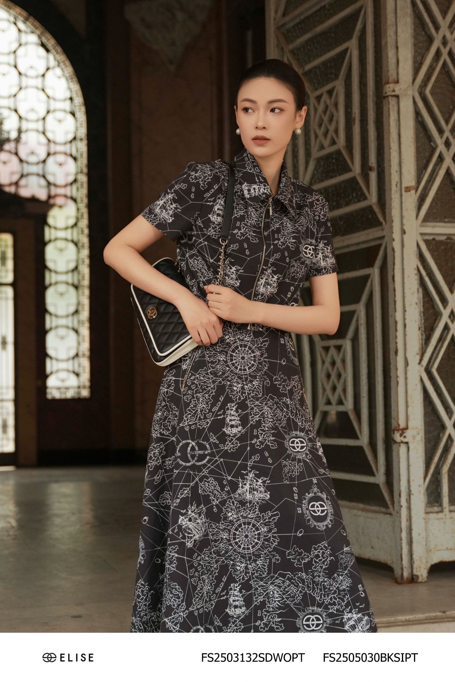 SET ĐẦM ĐEN HT TRẮNG PHỐI THUN