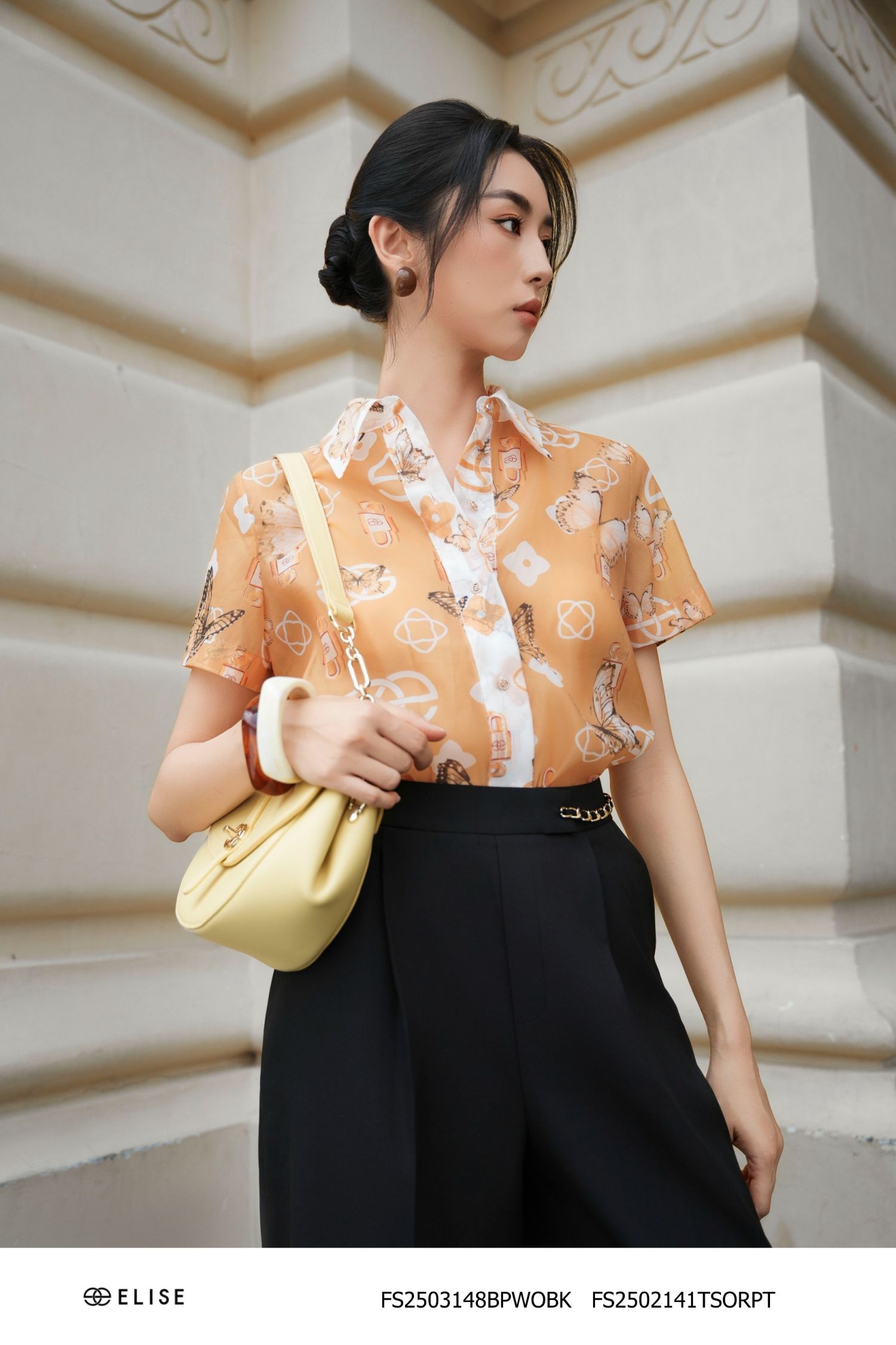 QUẦN SUÔNG ĐEN XẾP LY CẠP XÍCH
