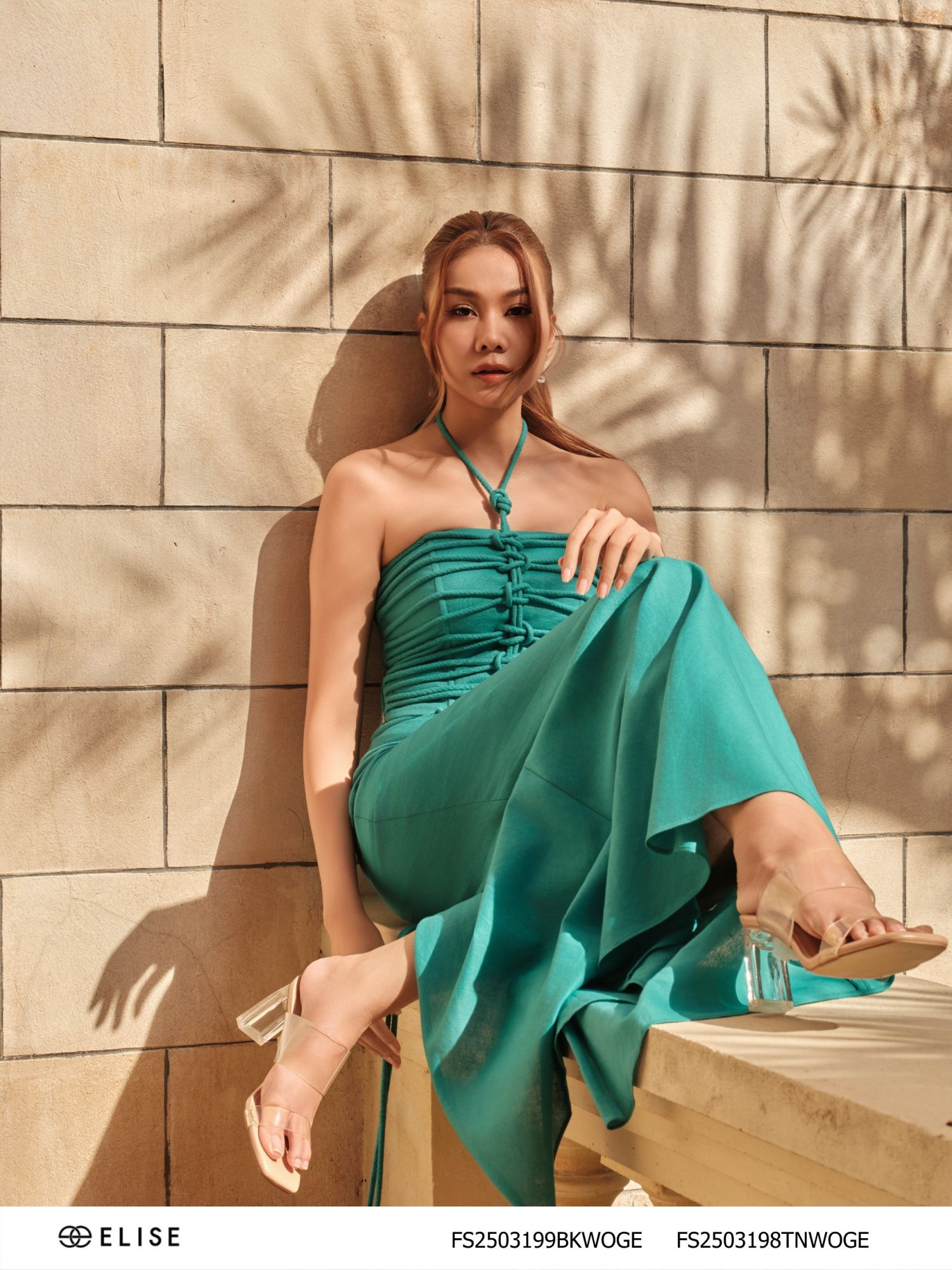 JUPE DÀI XANH NGỌC BÍCH DÂY EO