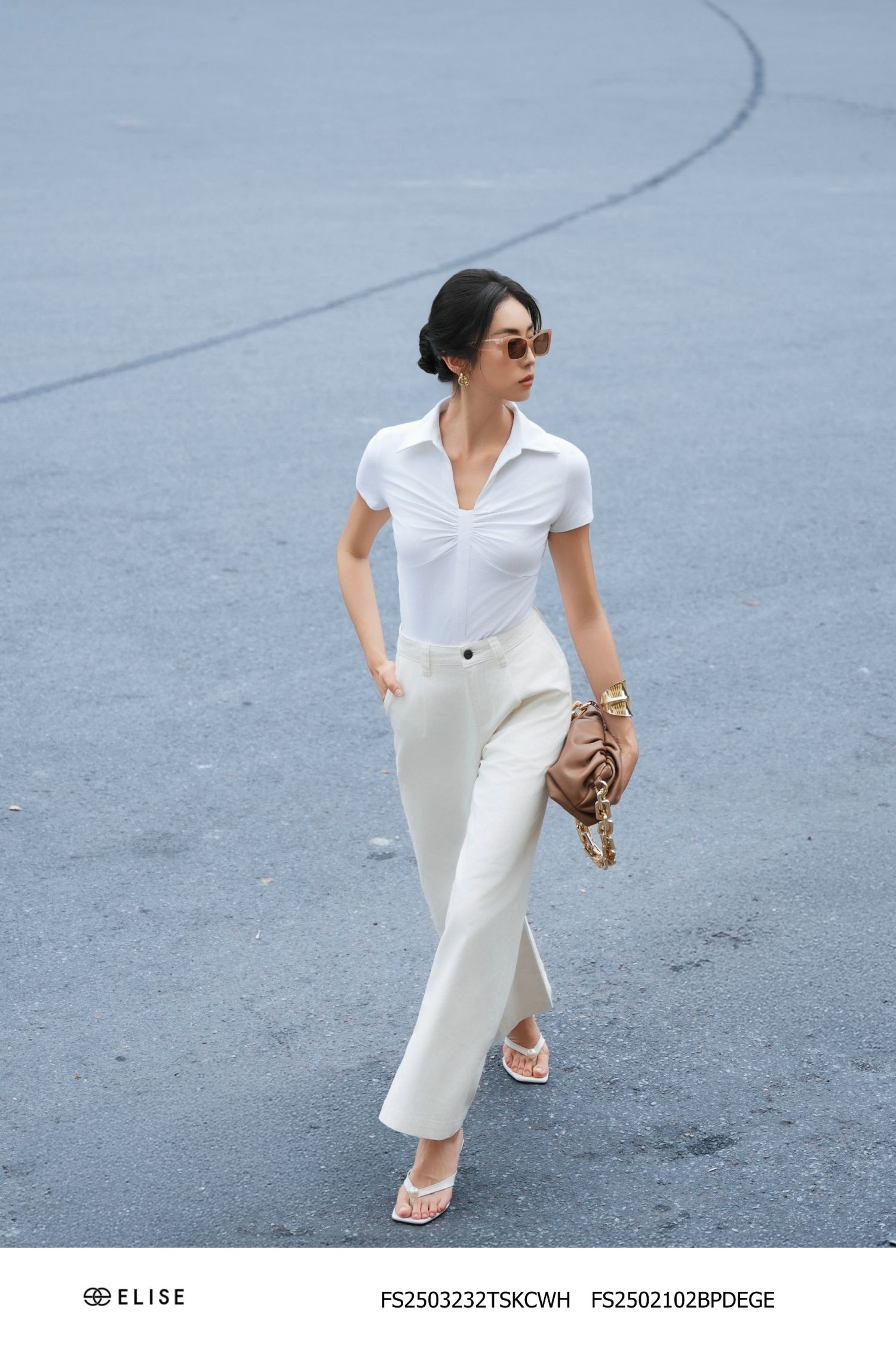 JUMPSUIT THUN TRẮNG NHÚN NGỰC