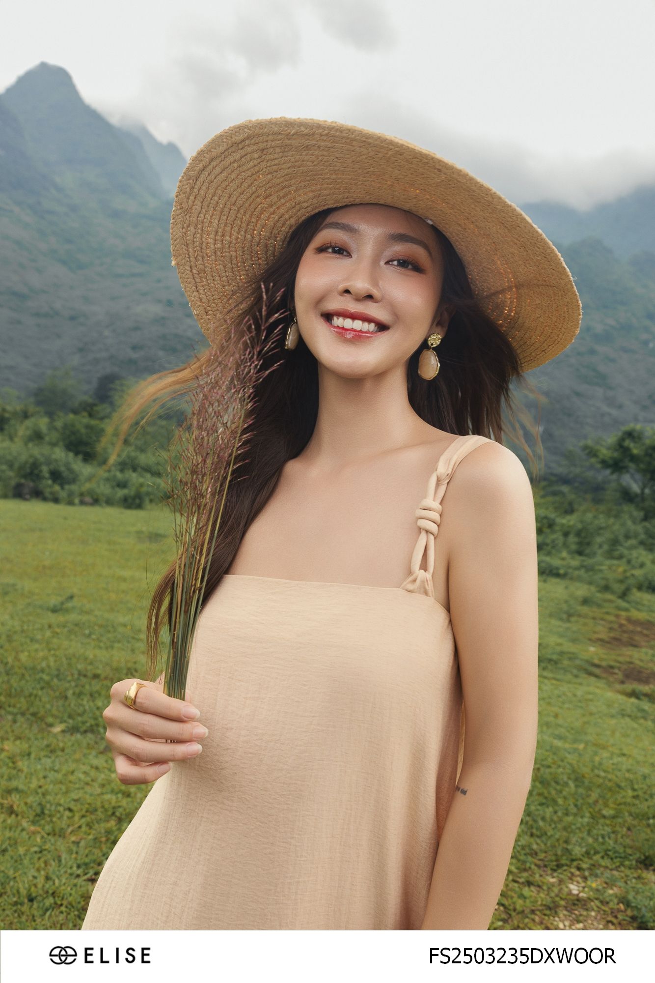 ĐẦM 2 DÂY XOẮN ĐŨI CAM SỮA