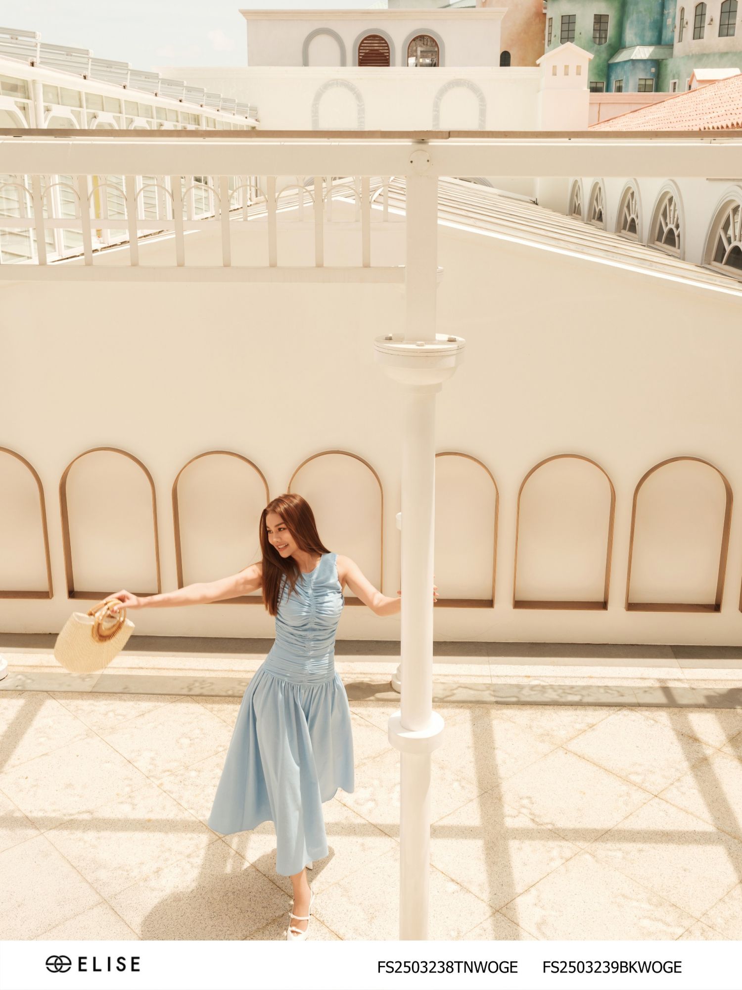 ÁO LINEN XANH DA TRỜI XẾP NHÚN