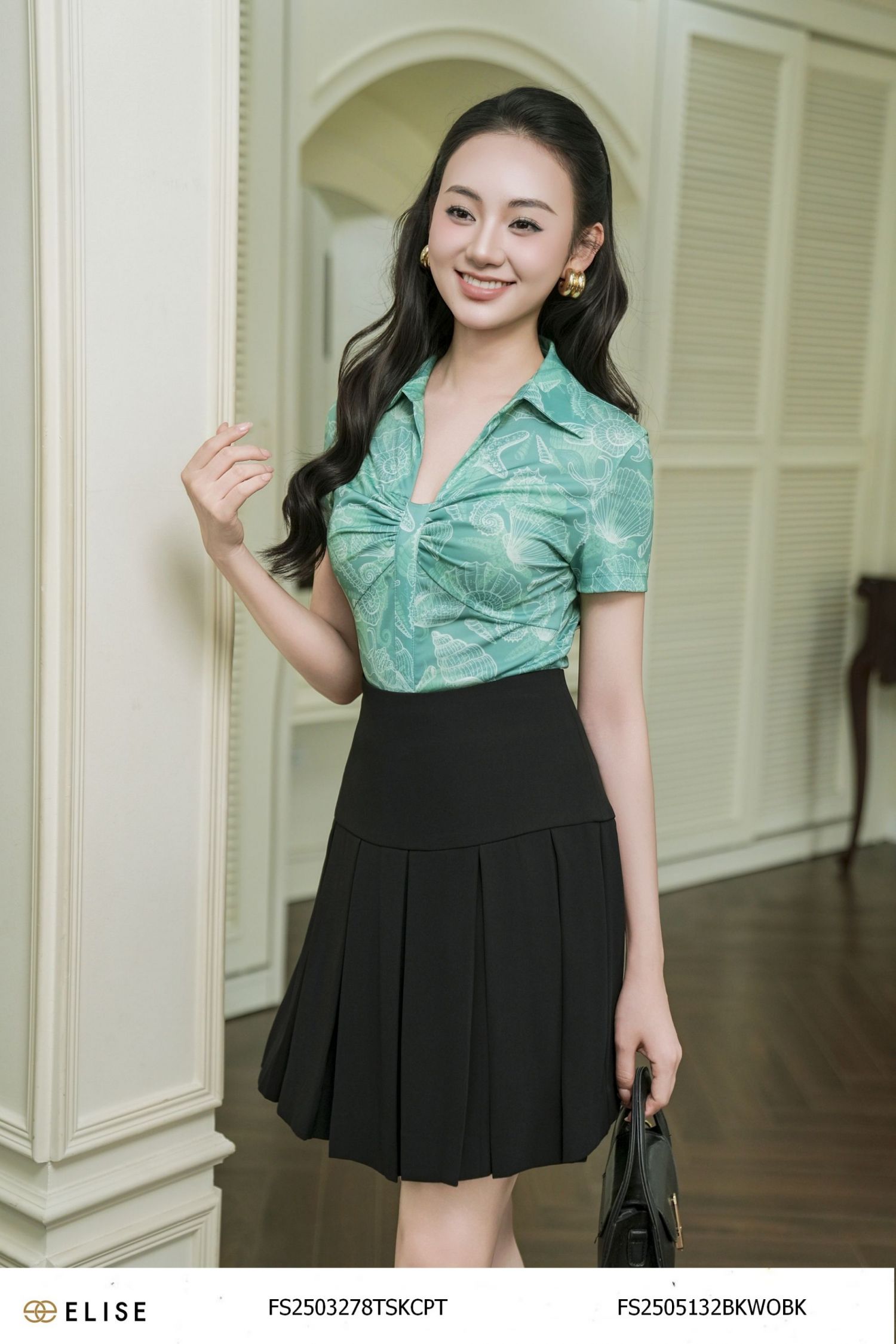 JUMPSUIT THUN HỌA TIẾT ỐC NHÚN NGỰC