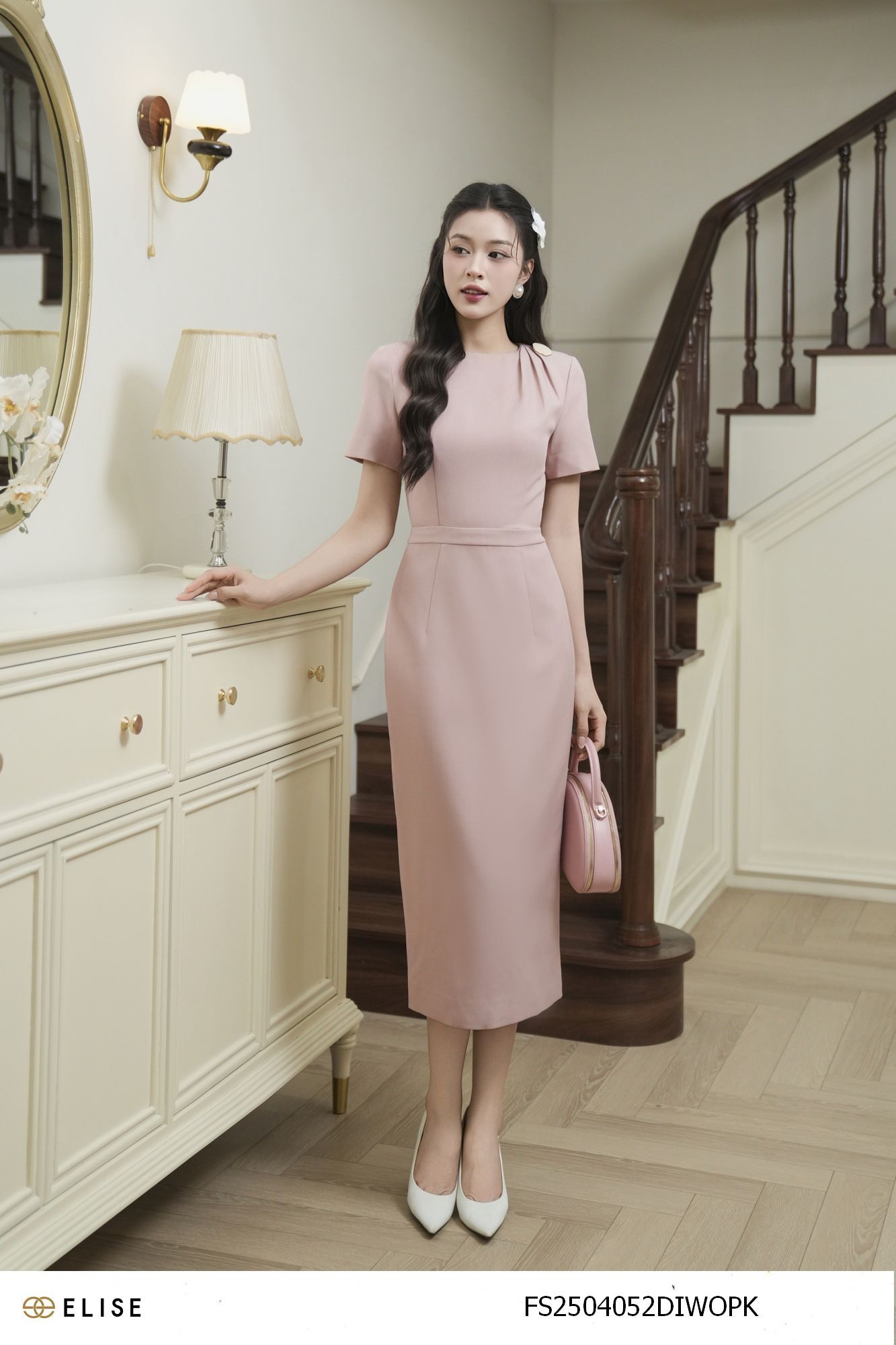 ĐẦM HỒNG TÔM XẾP LY VAI