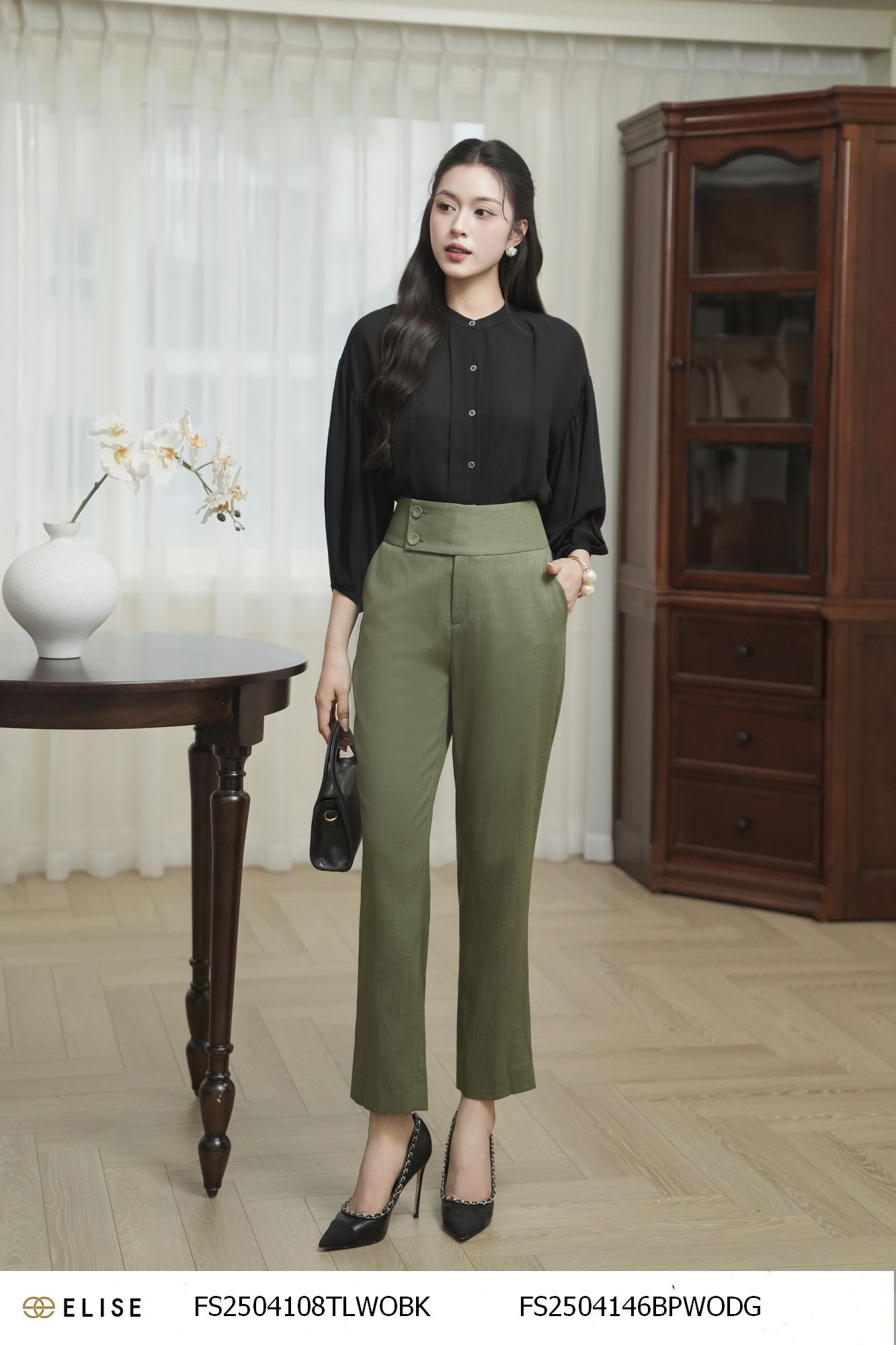 SM SẠN ĐEN CỔ TÀU XẾP LY NẸP