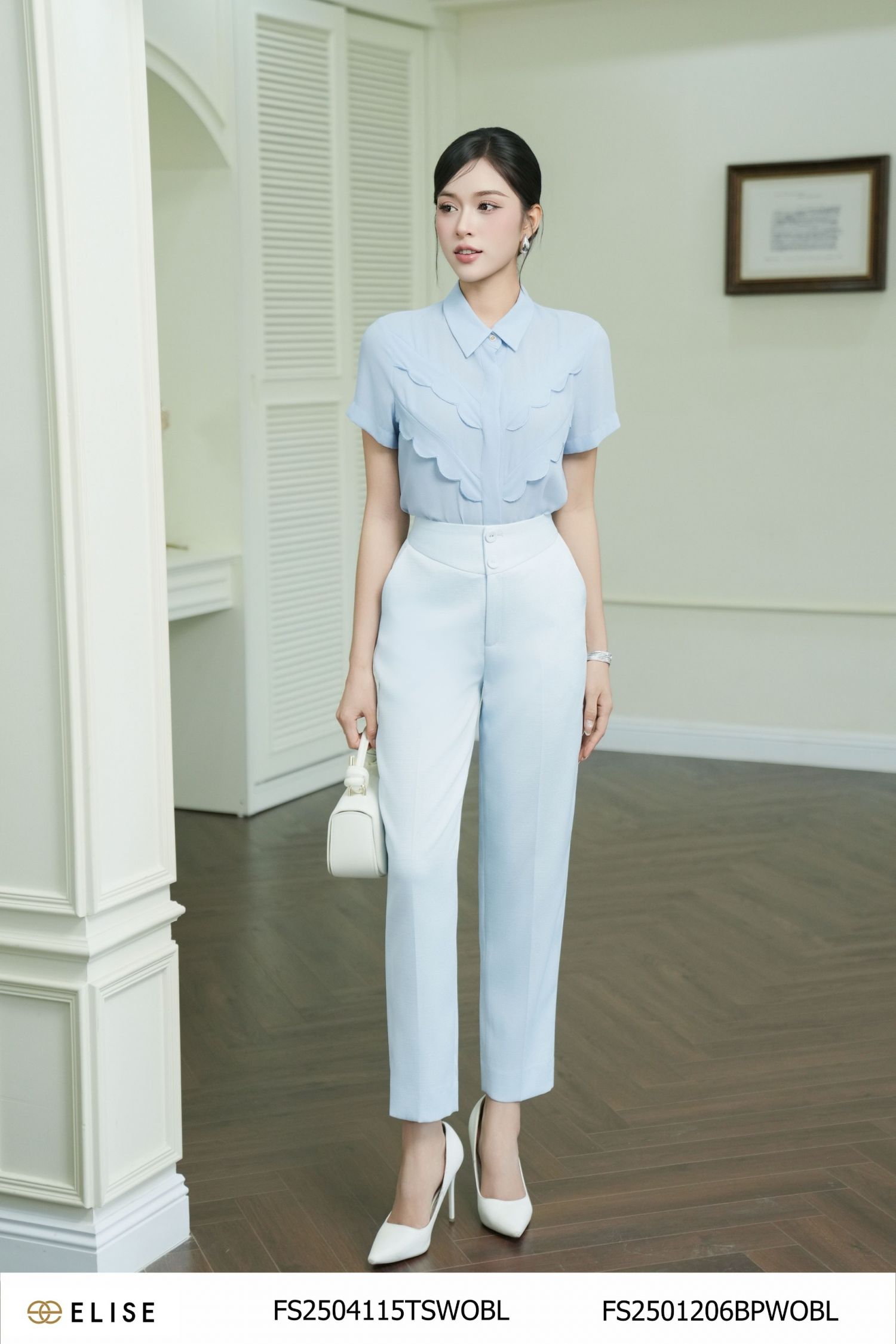 QUẦN BAGGY SỢI XANH DA TRỜI CẠP V