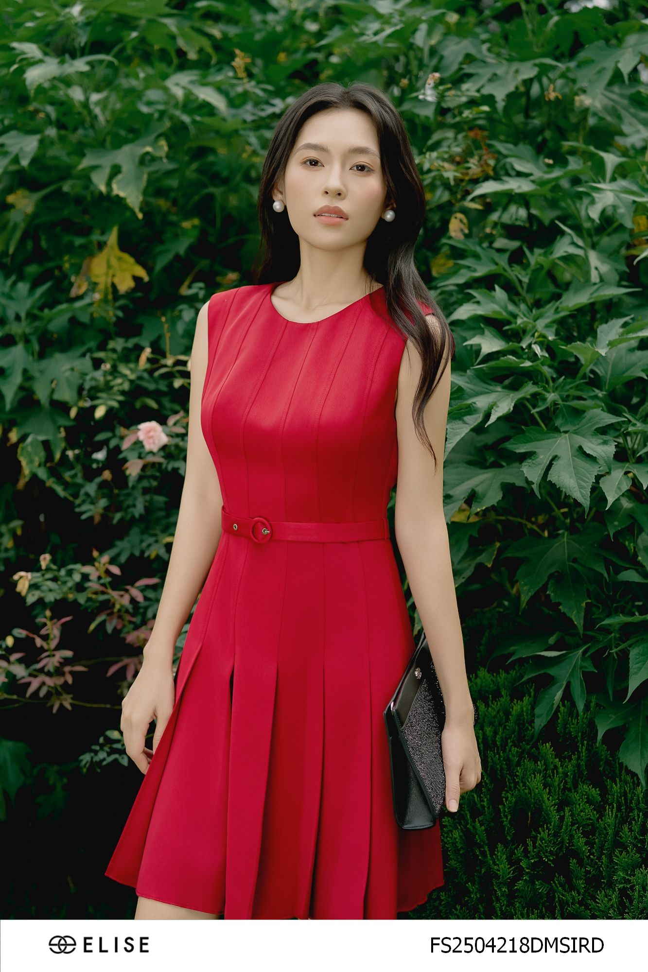 ĐẦM LỤA ĐỎ ĐẬM CAN XẾP LY